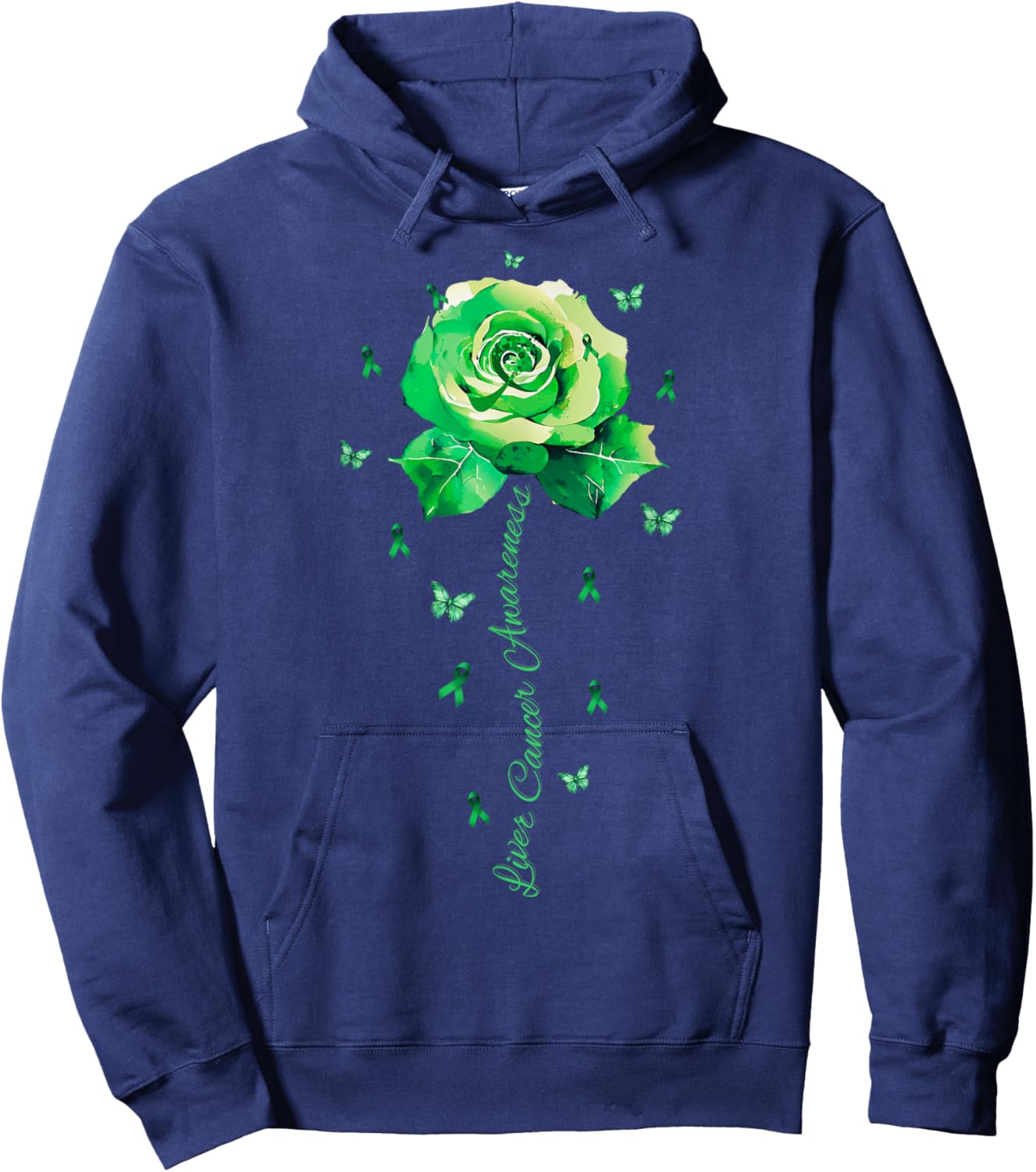 Flower Liver Cancer Awareness Shirt Hoodie - Hoodie | Navy