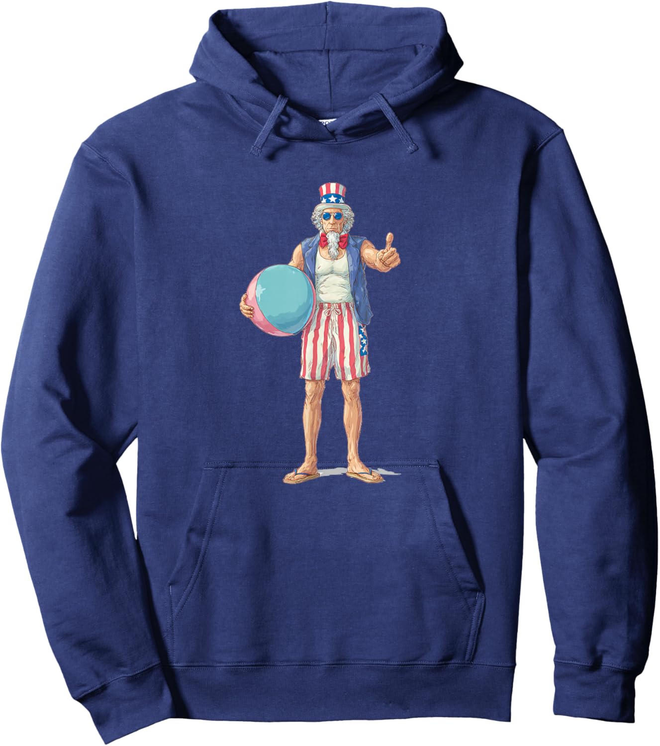 Funny Vacation Look with Sam and Beach Ball Hoodie - Hoodie | Navy