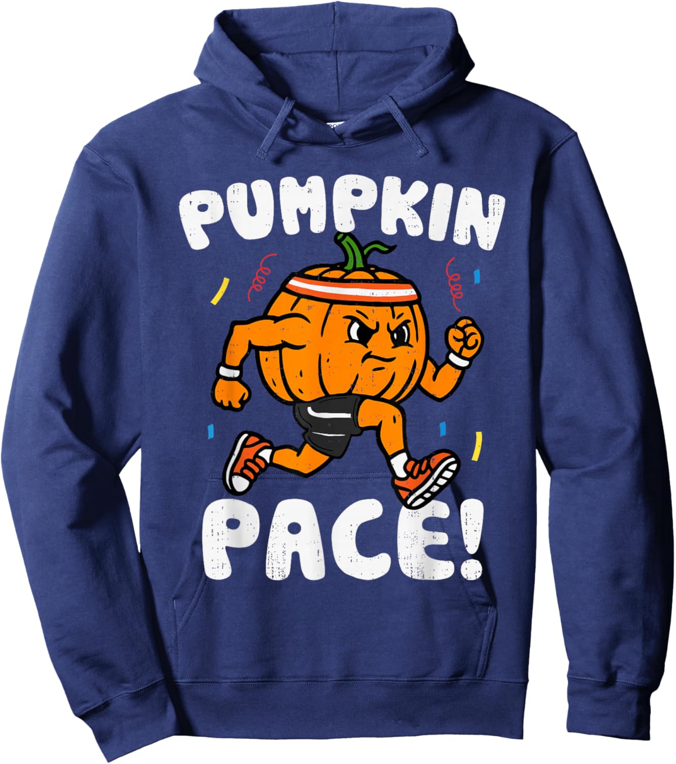 Pumpkin Pace Running Halloween Fall Run Costume Funny Hoodie - Hoodie | Navy