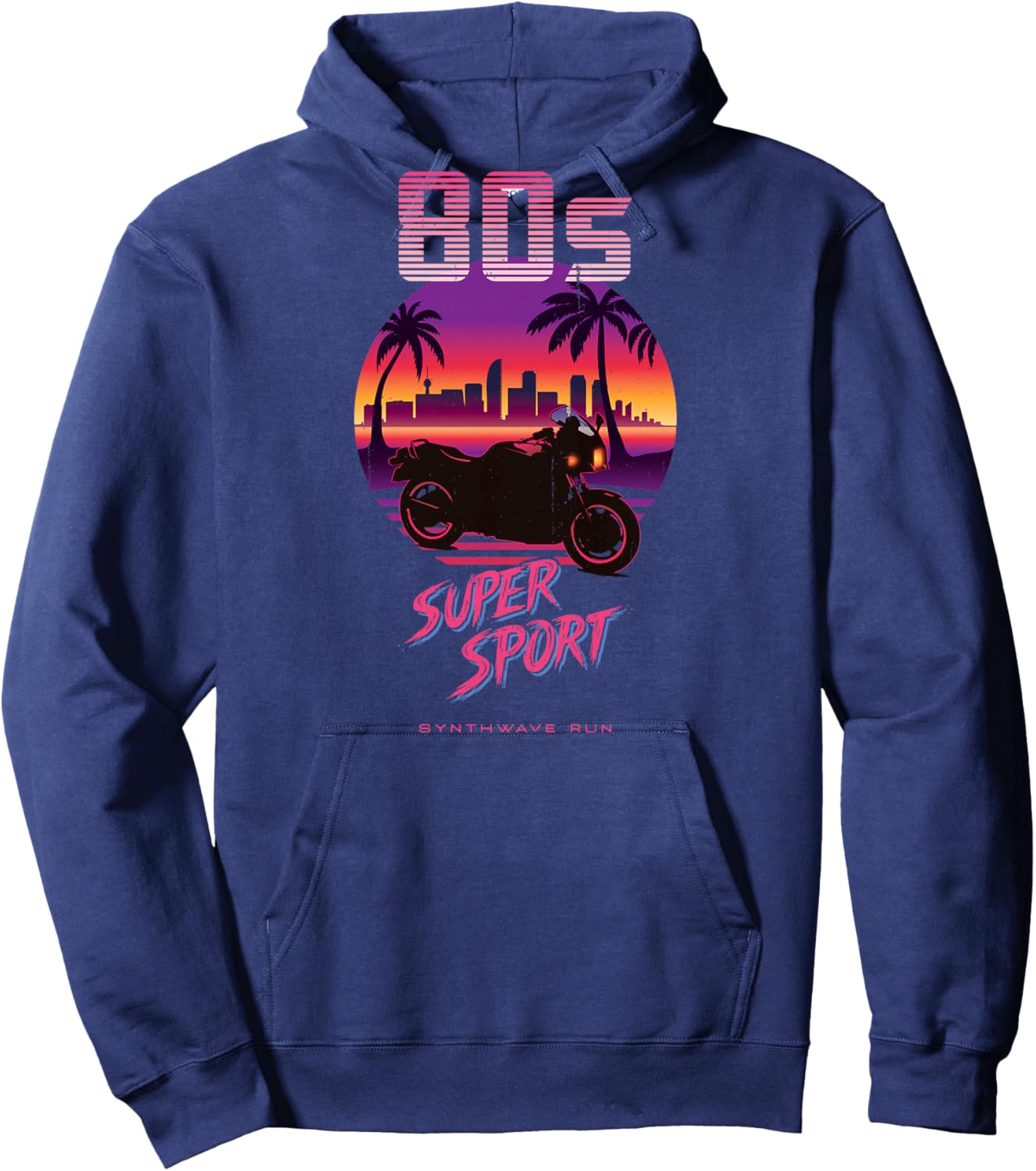 Moto Supersport Années 80 Synthwave Retro Sportbike Rider Haut de Gamme Hoodie - Hoodie | Navy