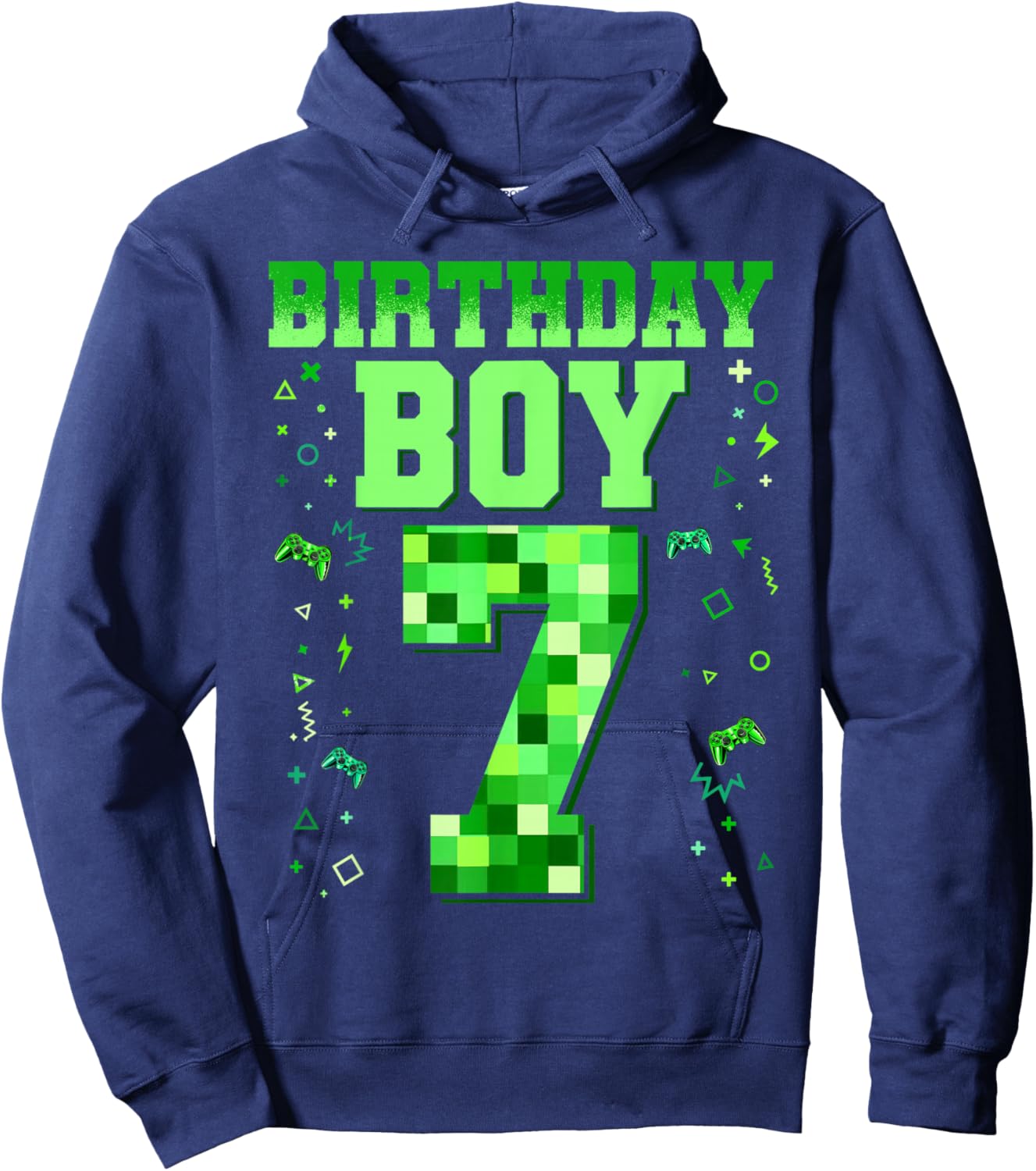 Birthday Boy Shirt It's My 7th Birthday Video Game Hoodie - Hoodie | Navy