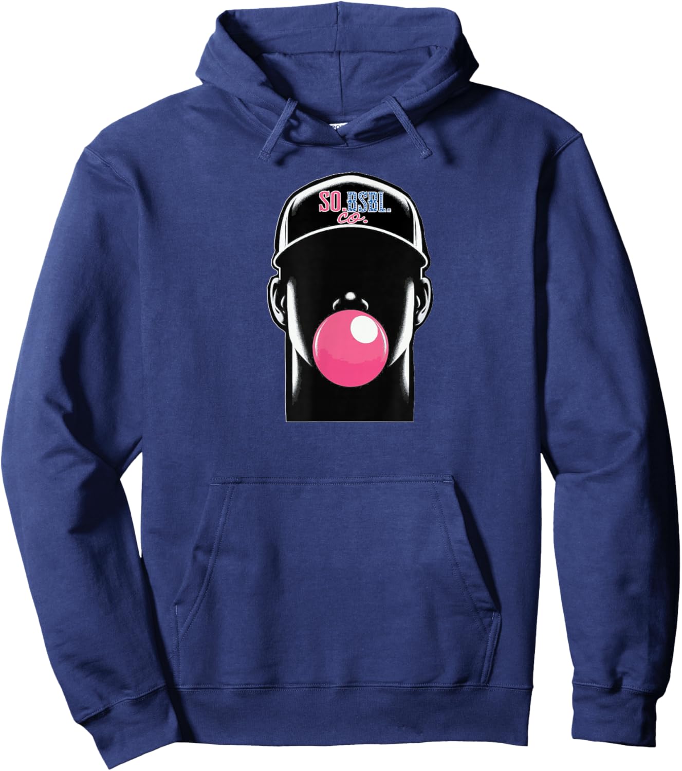 Baseball Player Bubble Gum Hoodie - Hoodie | Navy