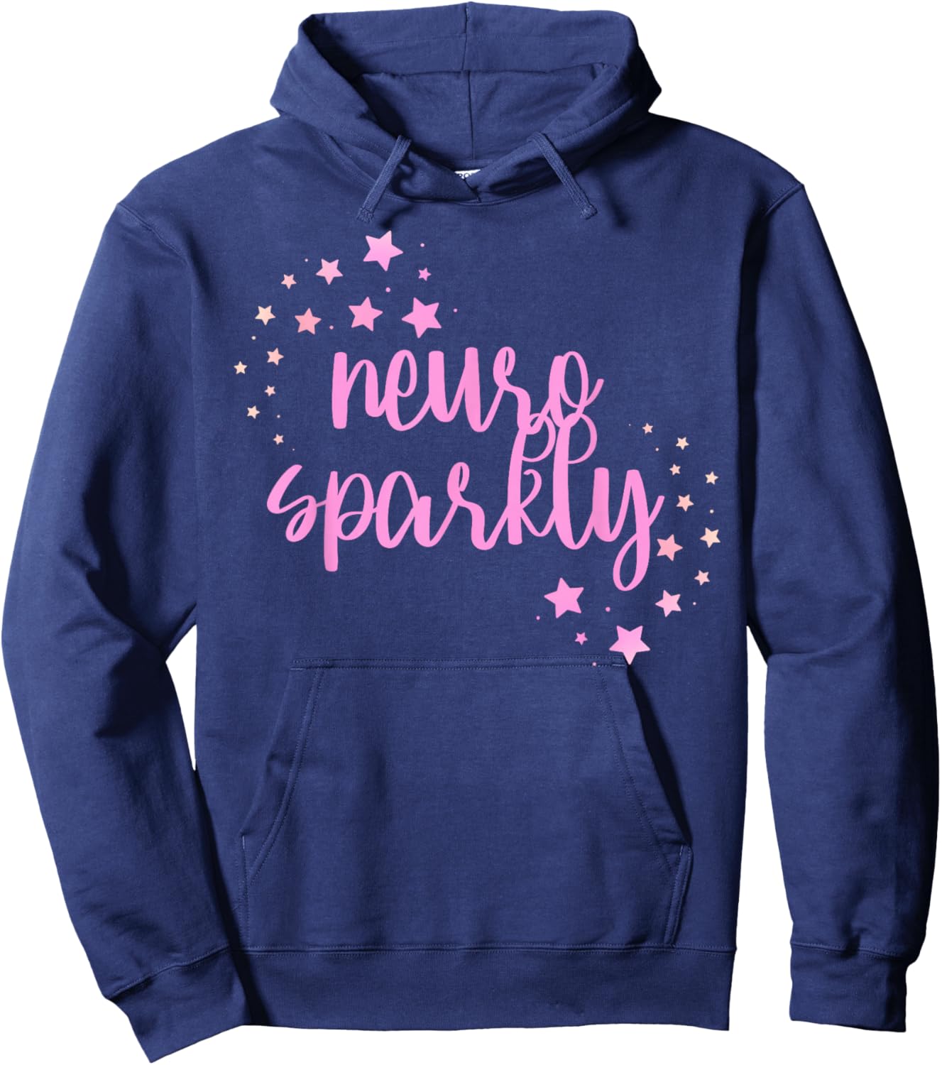 Neuro Sparkly Celebrate Neurodiversity ADHD ASD pink Hoodie - Hoodie | Navy