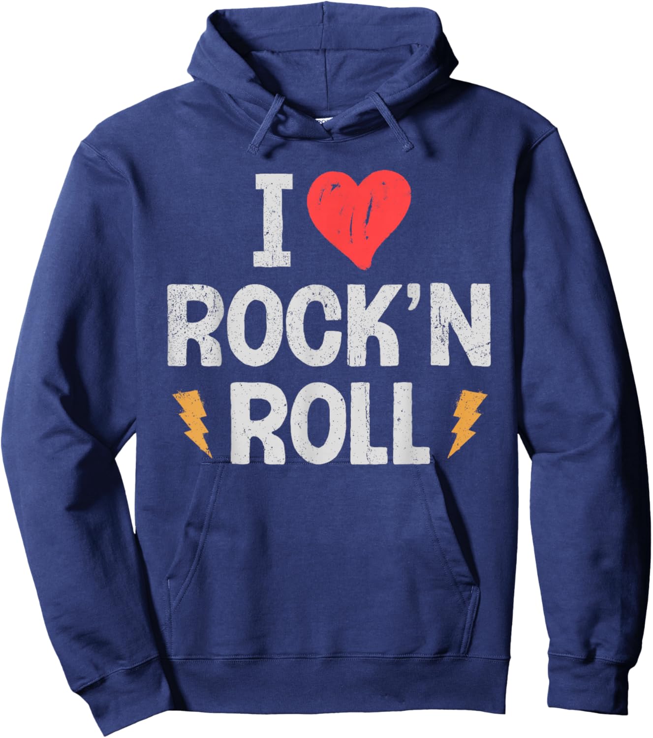 I Love Heart Rock N Roll Music Rock Music Women Kids Hoodie - Hoodie | Navy