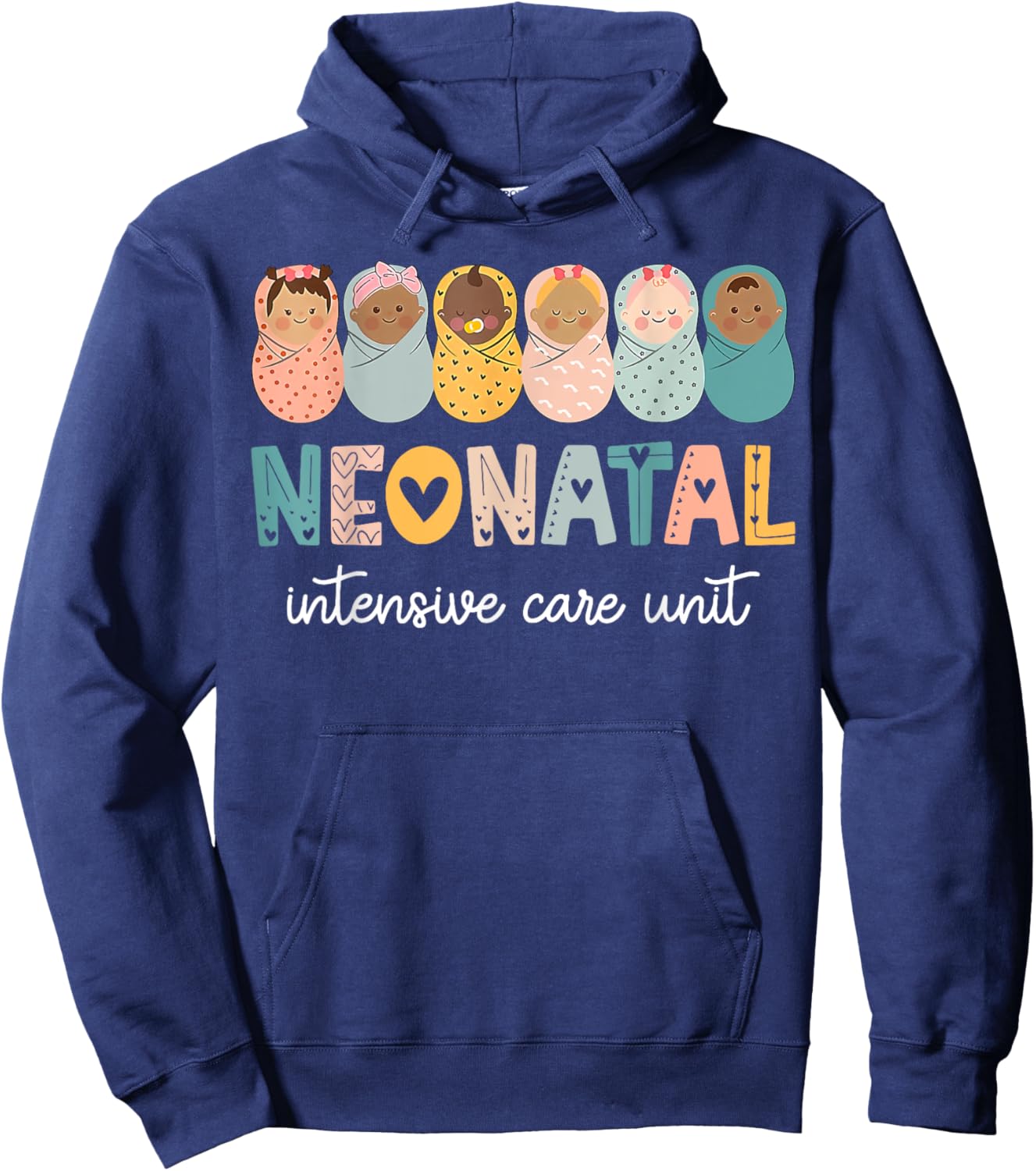 Retro Nicu Nurse Shirt Neonatal Intensive Care Unit Hoodie - Hoodie | Navy