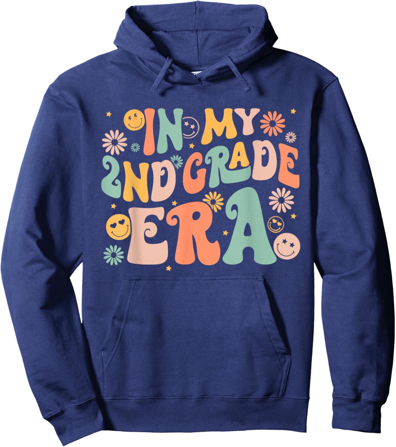 In My Second Grade Era Retro 2nd Grade Back to School Hoodie - Hoodie | Navy