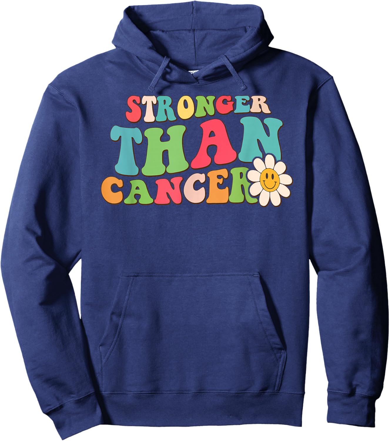 Stronger Than Cancer Retro Awareness Hoodie - Hoodie | Navy