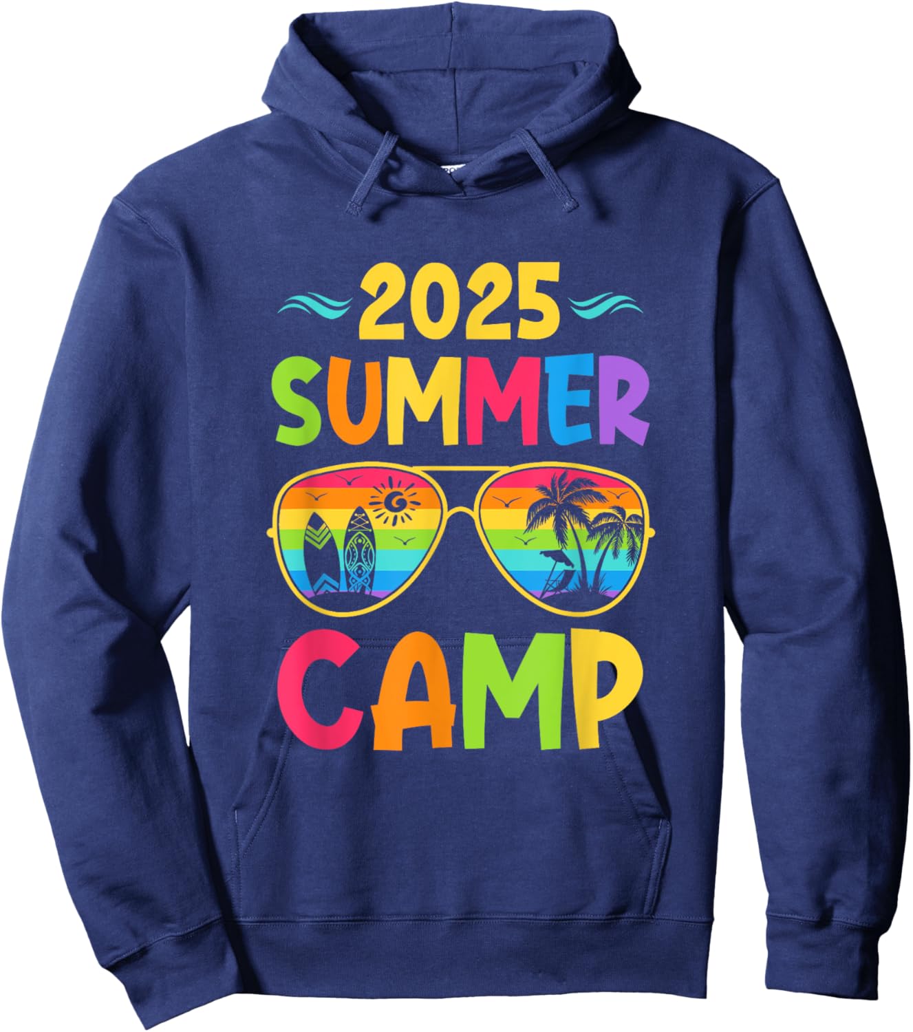 2025 Summer Camp 2025 Summer Vacation Matching Family Group Hoodie - Hoodie | Navy