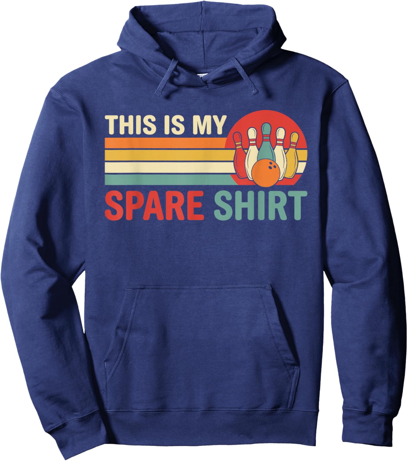 This is My Spare Shirt Funny Bowling Shirts Hoodie - Hoodie | Navy