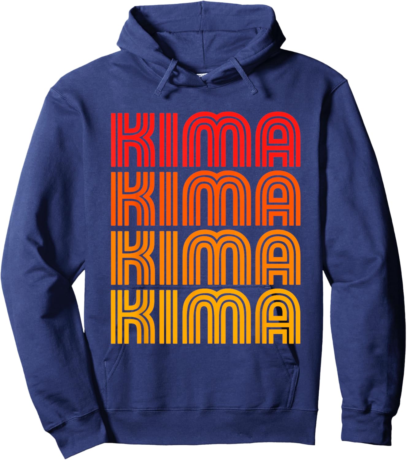 Kima Funny Cute First Name Repeating Retro Vintage Style Fan Hoodie - Hoodie | Navy