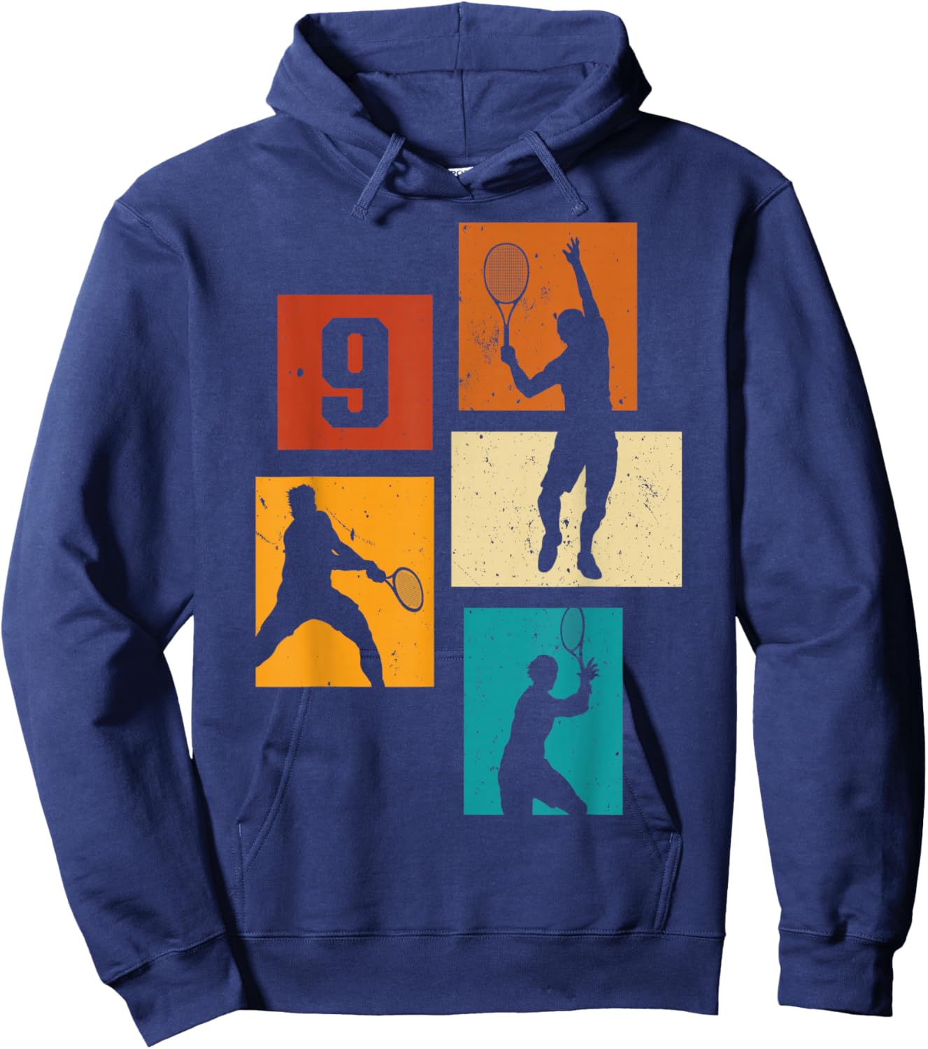 9th Birthday Boys Tennis Player Tennis 9 Years Old Hoodie - Hoodie | Navy