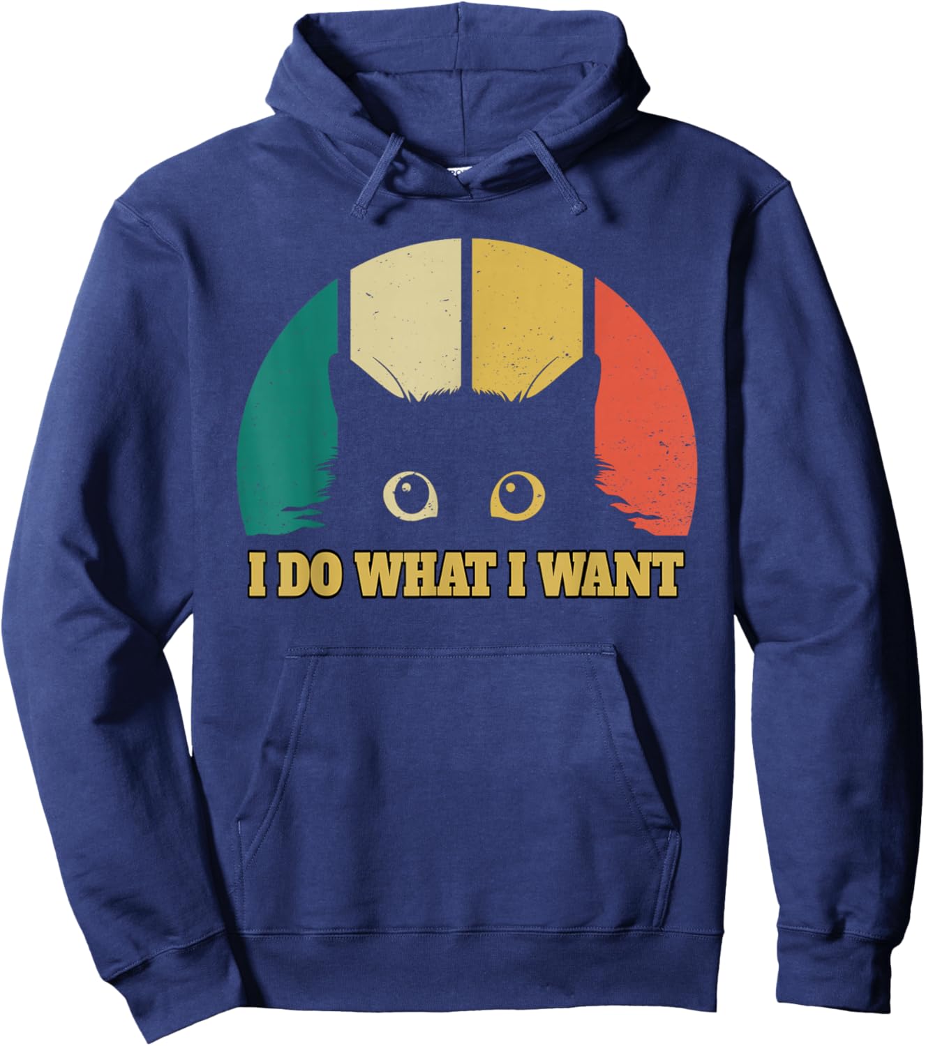 Do What I Want Vintage Black Cat Funny retro vintage Cat Hoodie - Hoodie | Navy