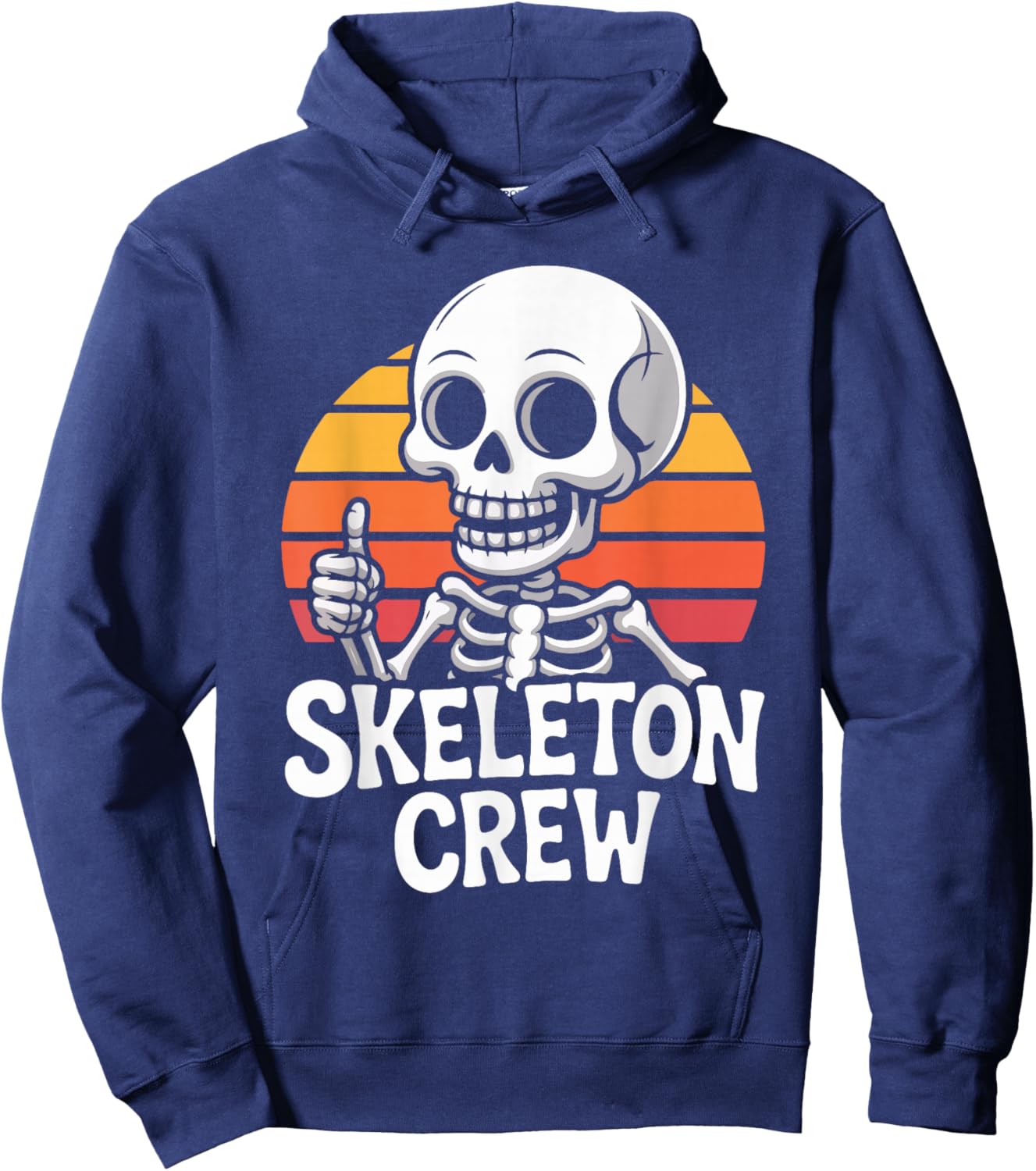 Skeleton Crew Retro Skull Sunset Hoodie - Hoodie | Navy