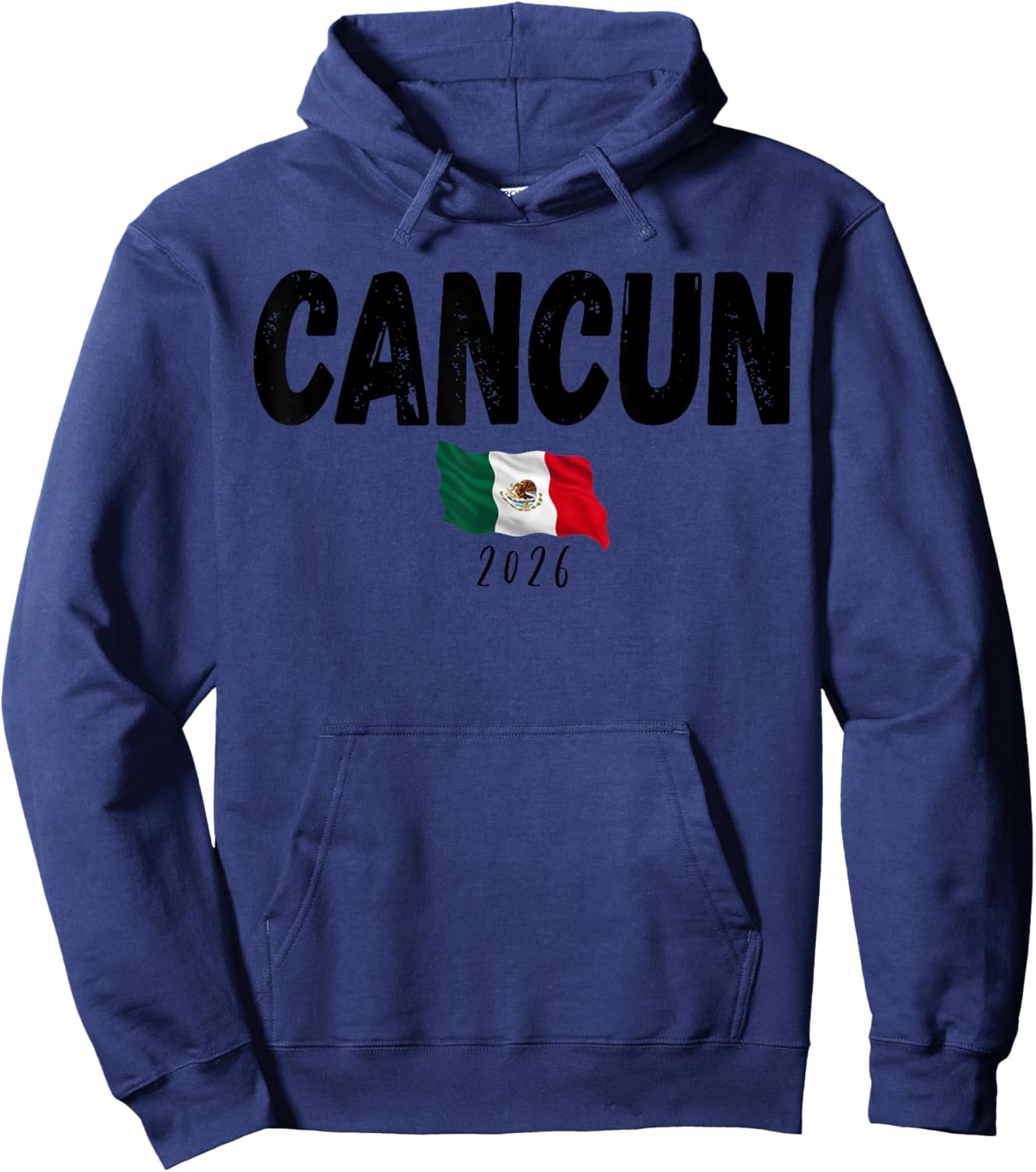 Cancun Souvenir 2026 Vacation Trip Mexico Travel Flag Group Hoodie - Hoodie | Navy