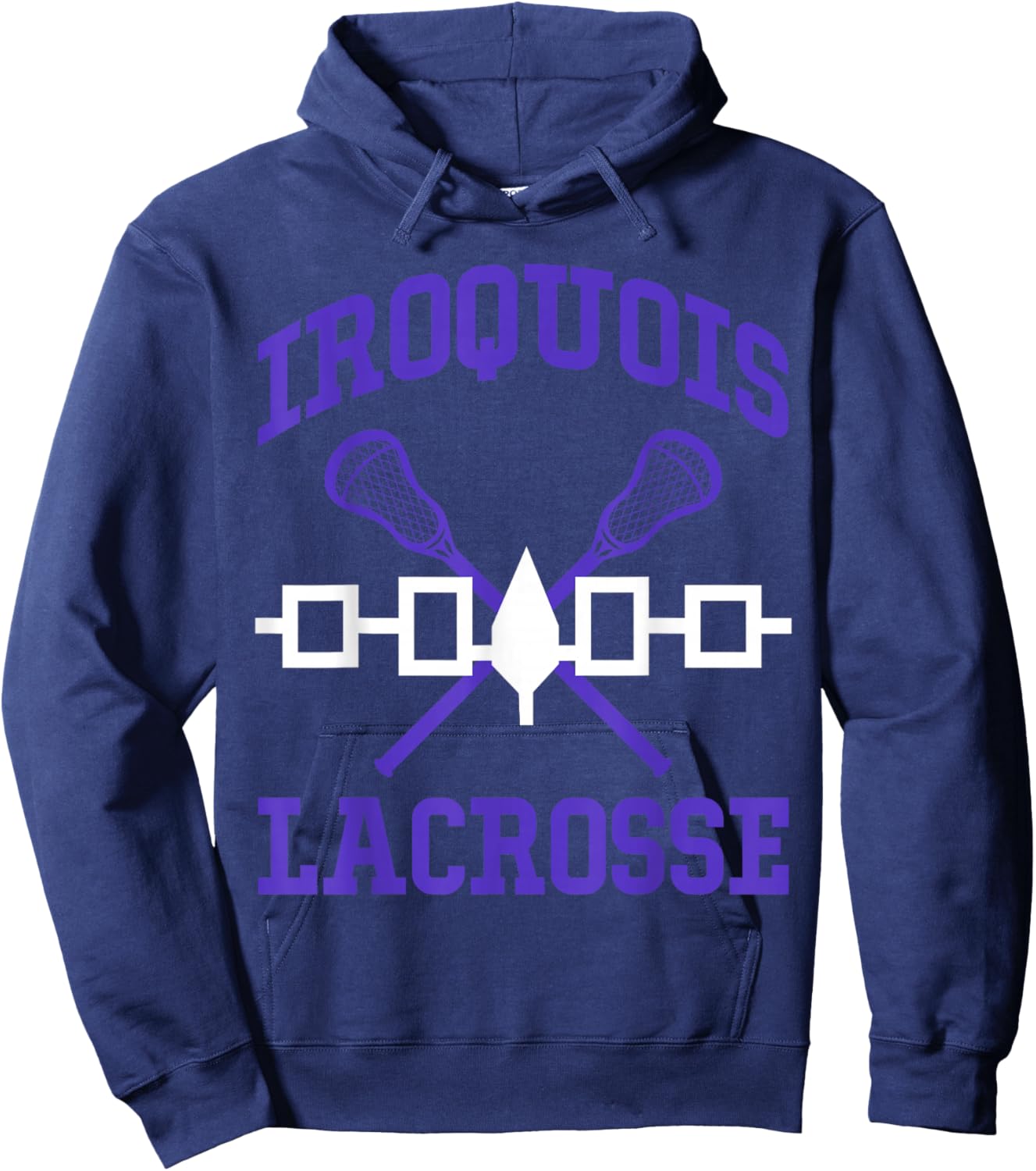 Iroquois Lacrosse Lax Sticks Iroquois Nation Flag Hoodie - Hoodie | Navy