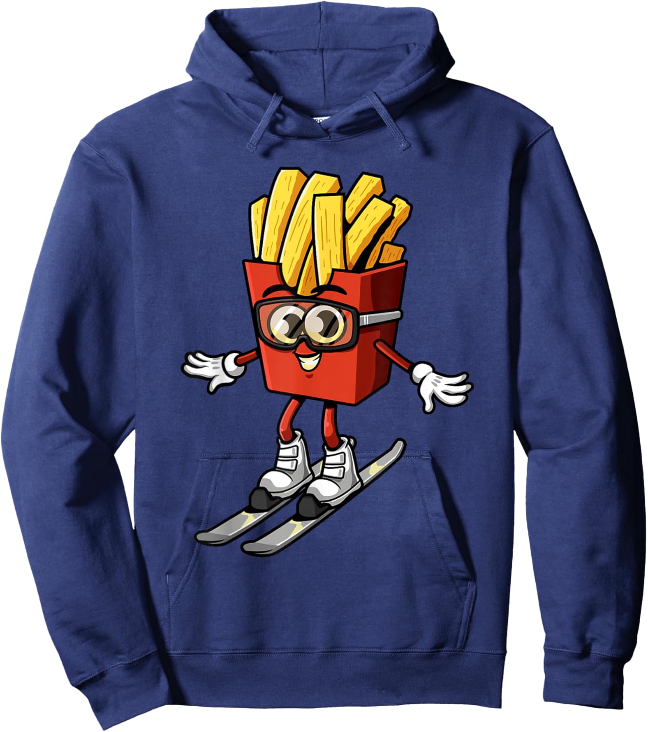 Funny French Fry Ski Potato Fries Skiing Instructor Outfit Hoodie - Hoodie | Navy