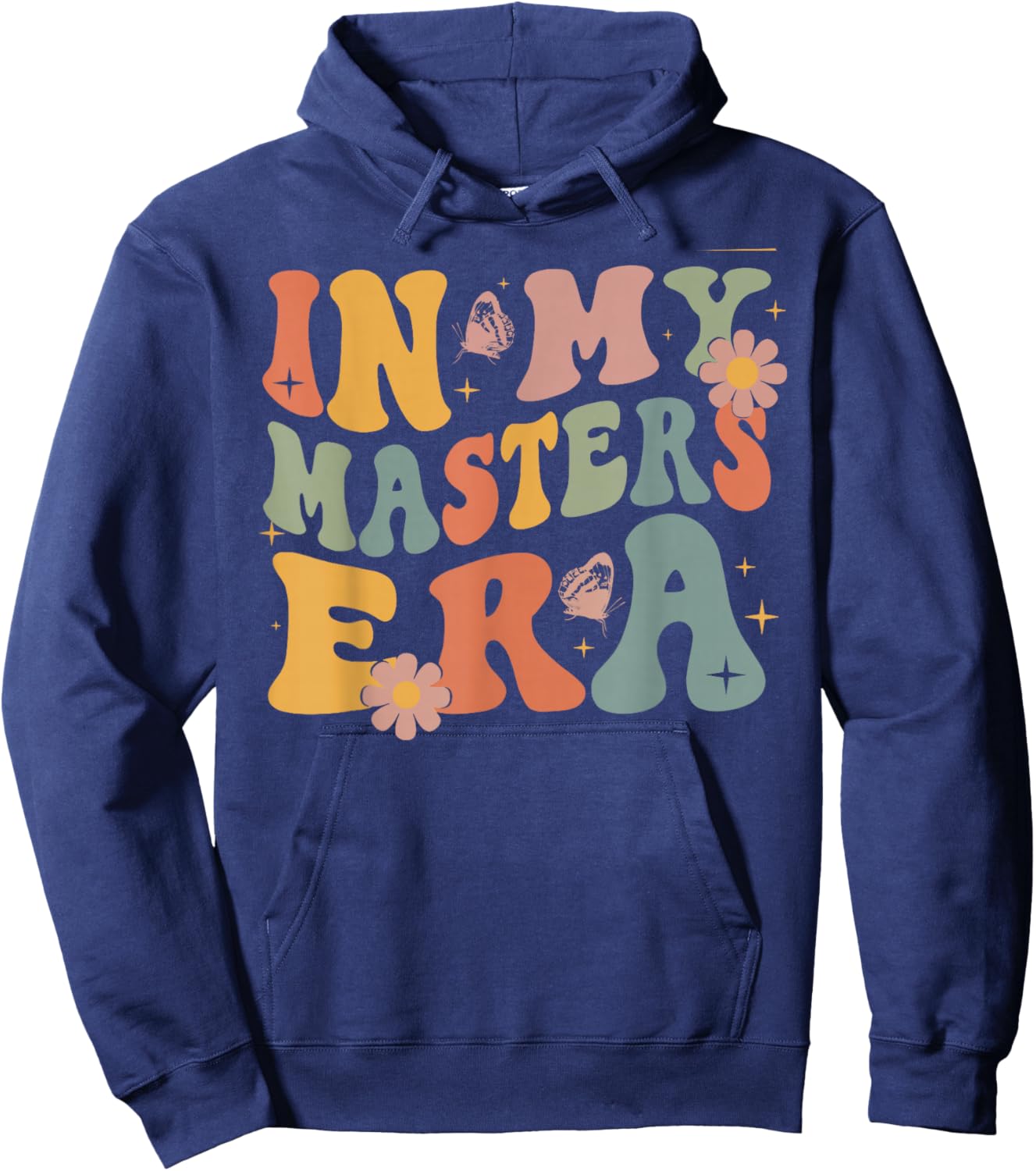 Retro Groovy In My Master's Degree Era Graduation Master Hoodie - Hoodie | Navy