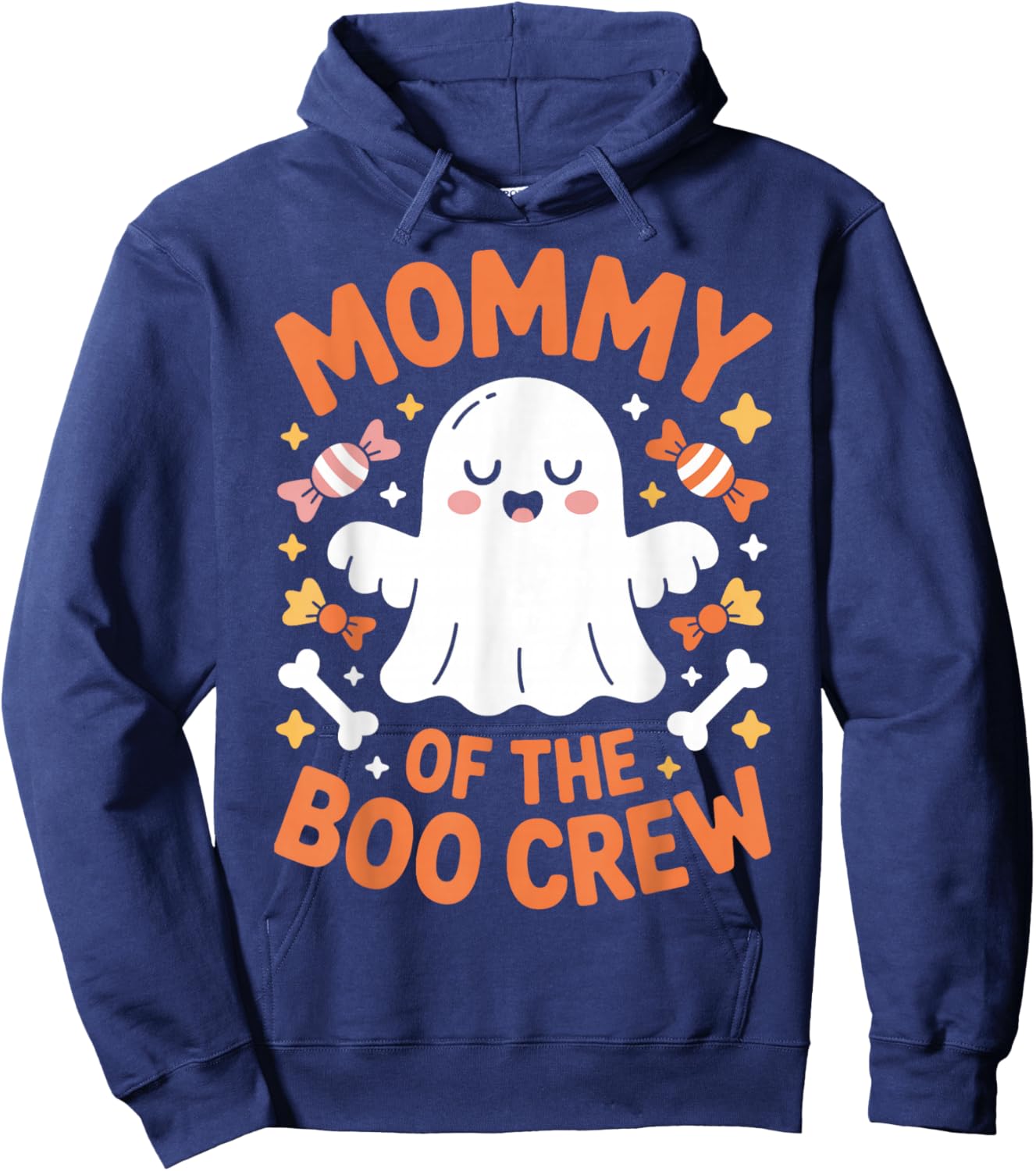 Mommy of The Boo Crew Halloween Ghost Mama Costume Hoodie - Hoodie | Navy