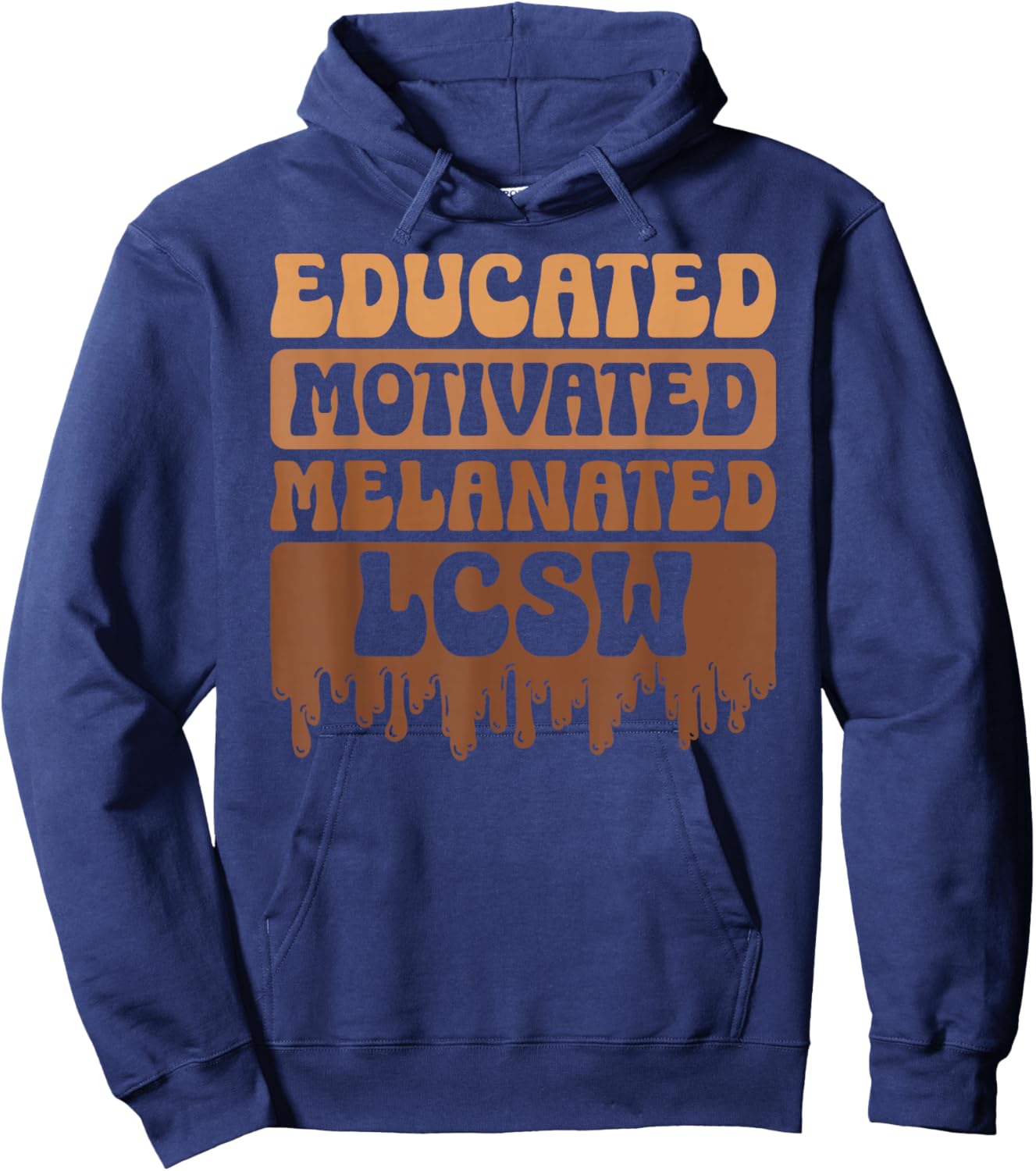 Melanated LCSW Black Licensed Clinical Social Worker LCSW Hoodie - Hoodie | Navy