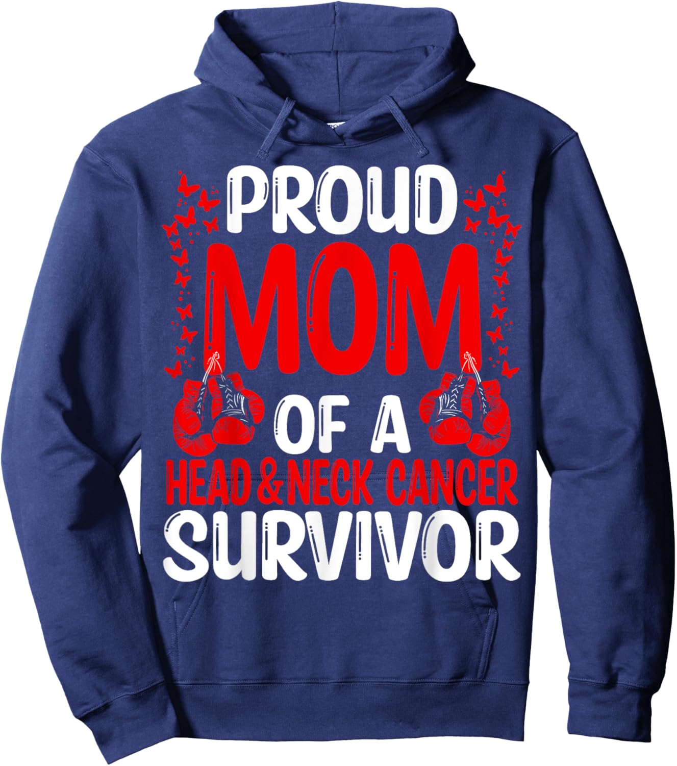 Head&Neck Cancer Awareness Movement Ribbon Mom of a Survivor Hoodie - Hoodie | Navy