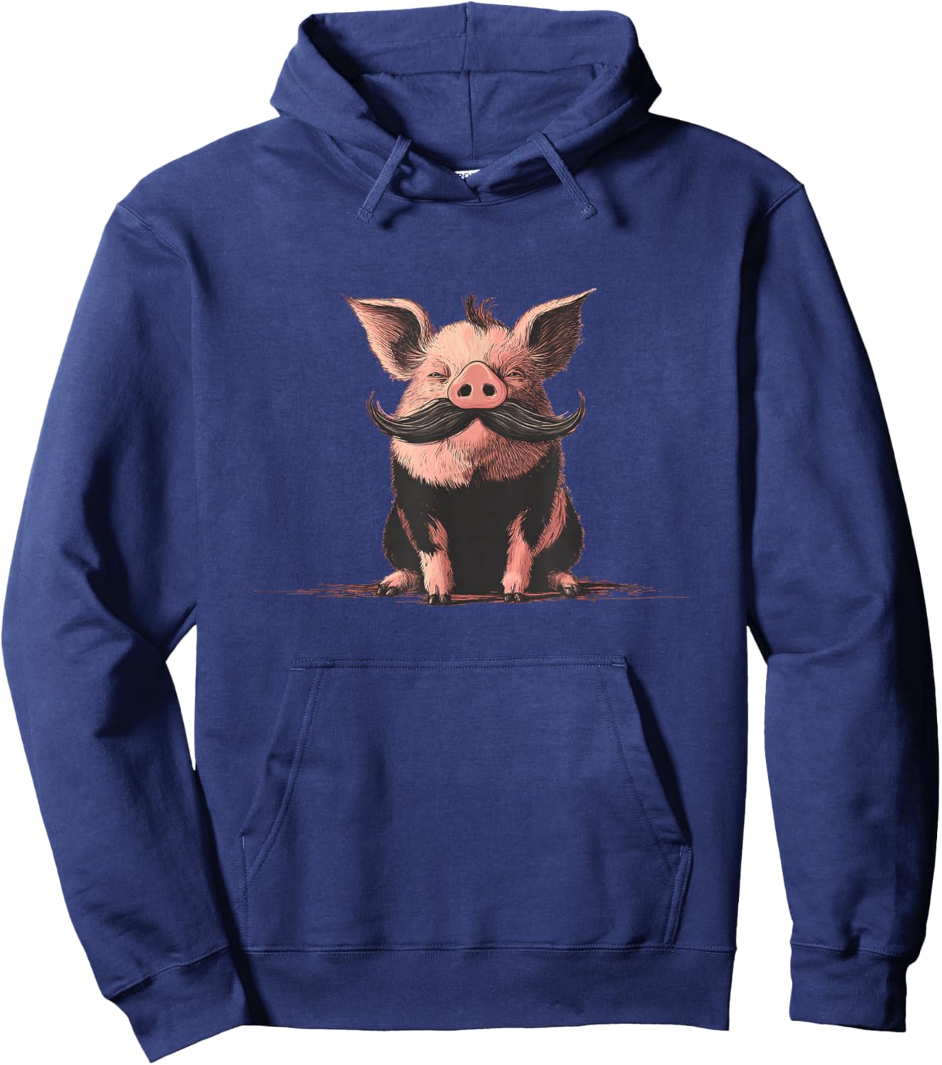 Costume de Cochon Souriant avec Moustache Hoodie - Hoodie | Navy