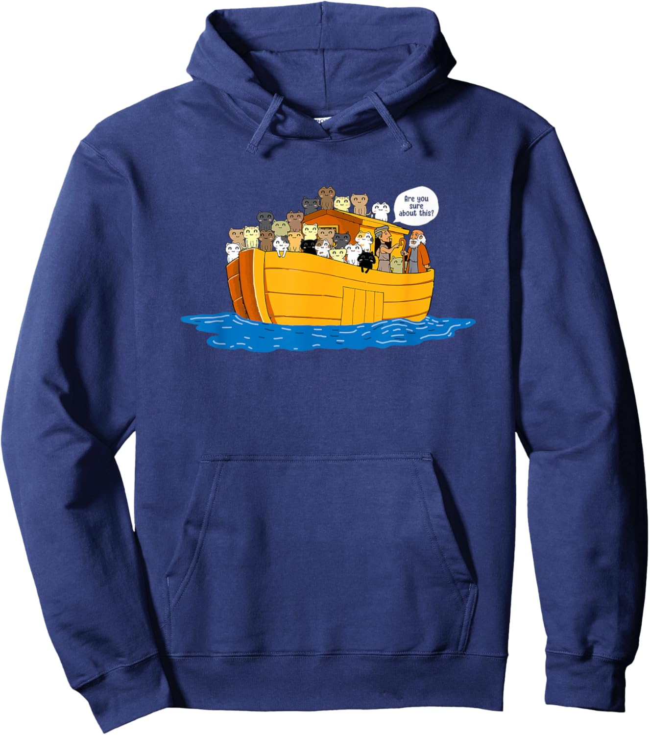 Noah's Ark Cat Lover Humor Fun Gift Hoodie - Hoodie | Navy