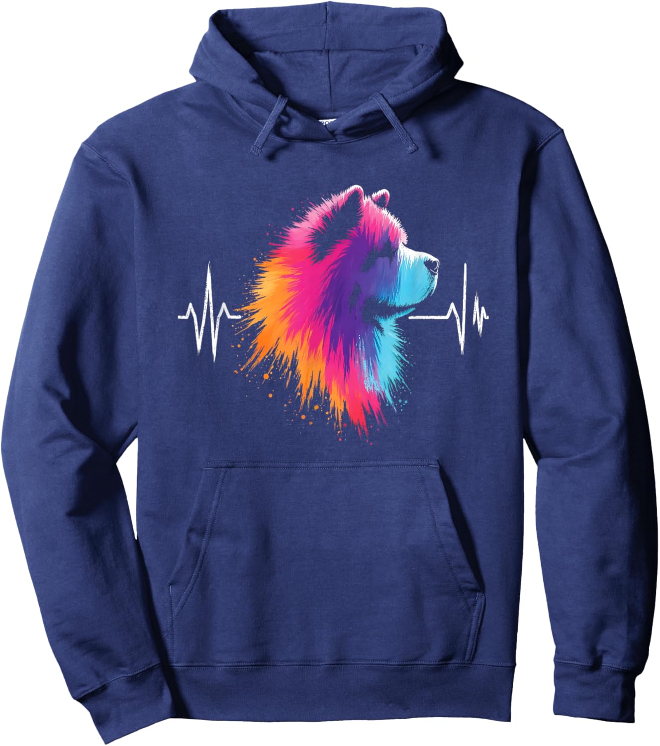 Chow Chow Heartbeat - Vintage Chow Chow Dog Breed Lover Hoodie - Hoodie | Navy