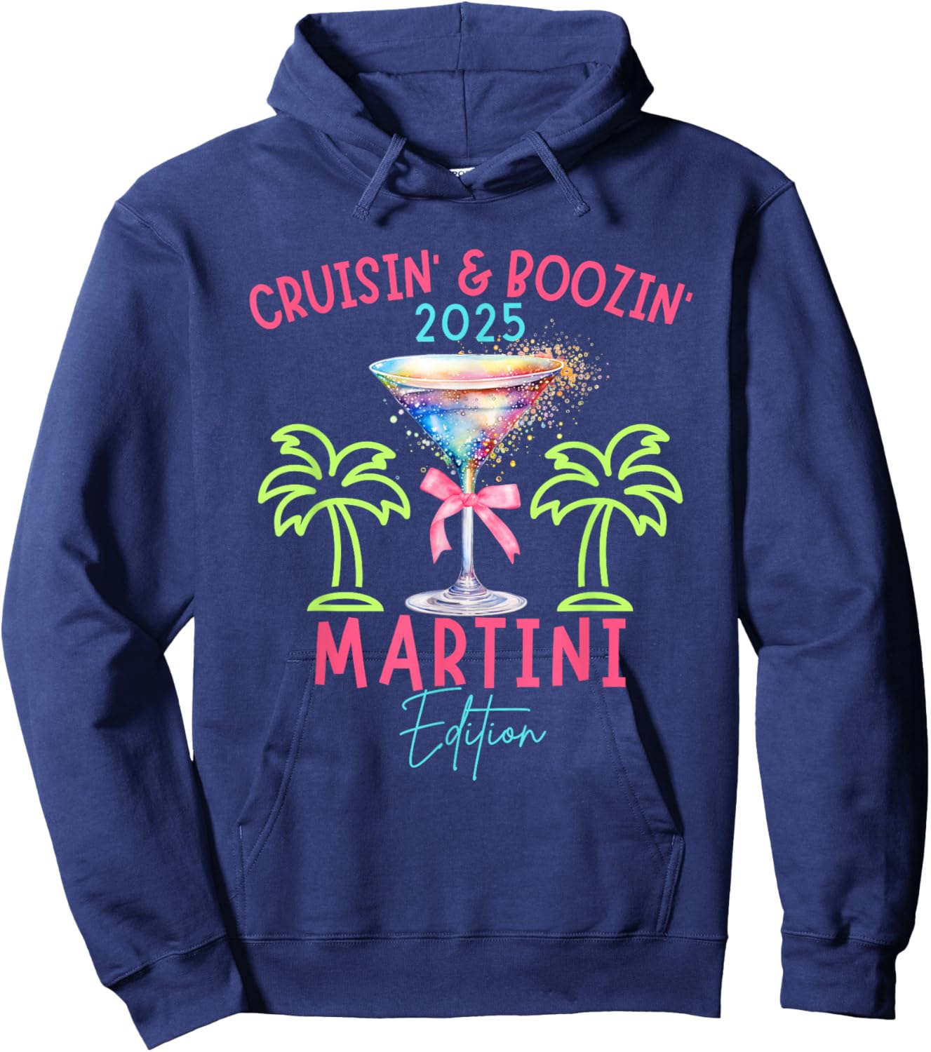 Cruisin Boozin Martini Edition Drinking Cruise 2025 Matching Hoodie - Hoodie | Navy