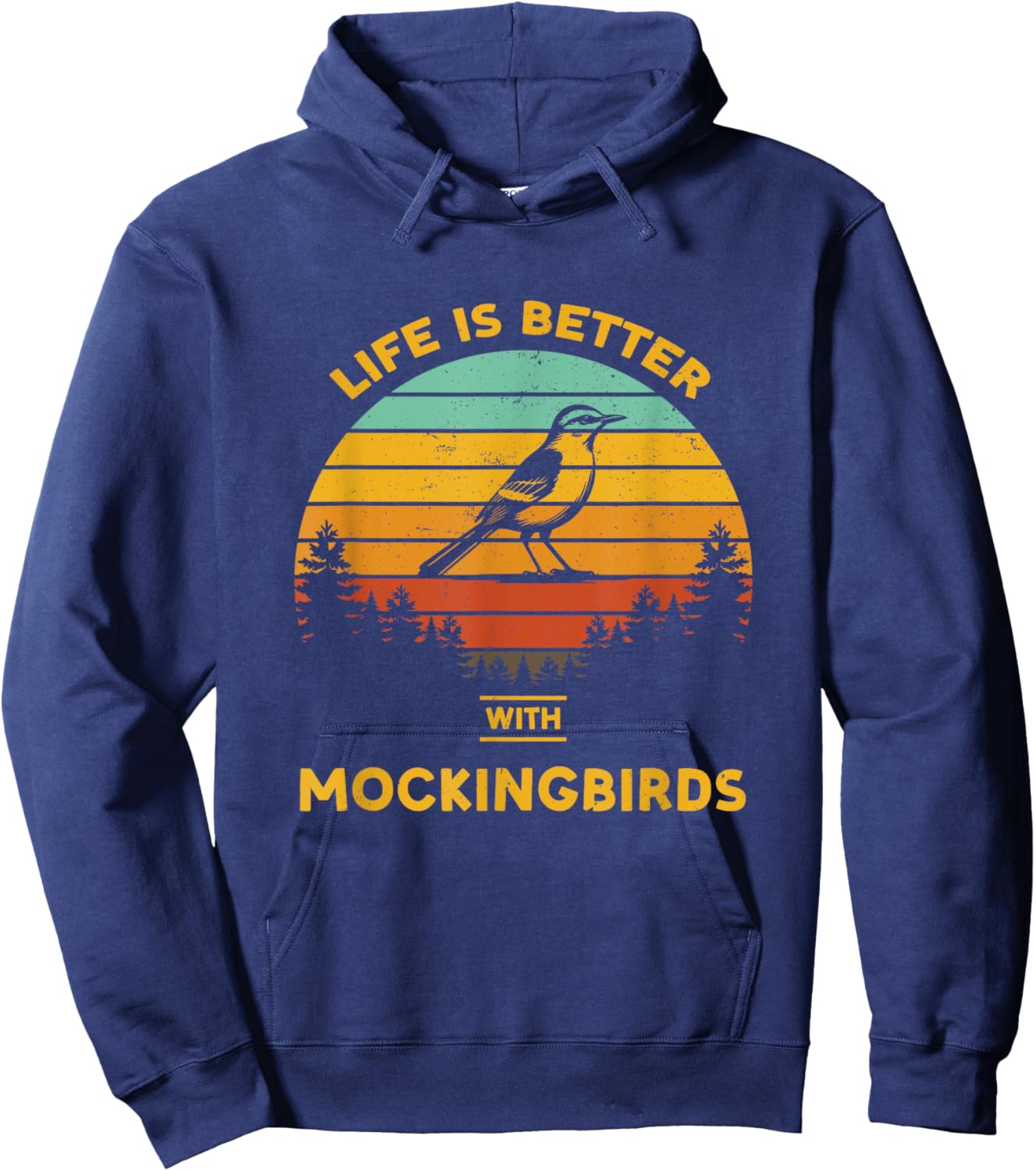 Life is Better with Mockingbird Retro Vintage Design Hoodie - Hoodie | Navy