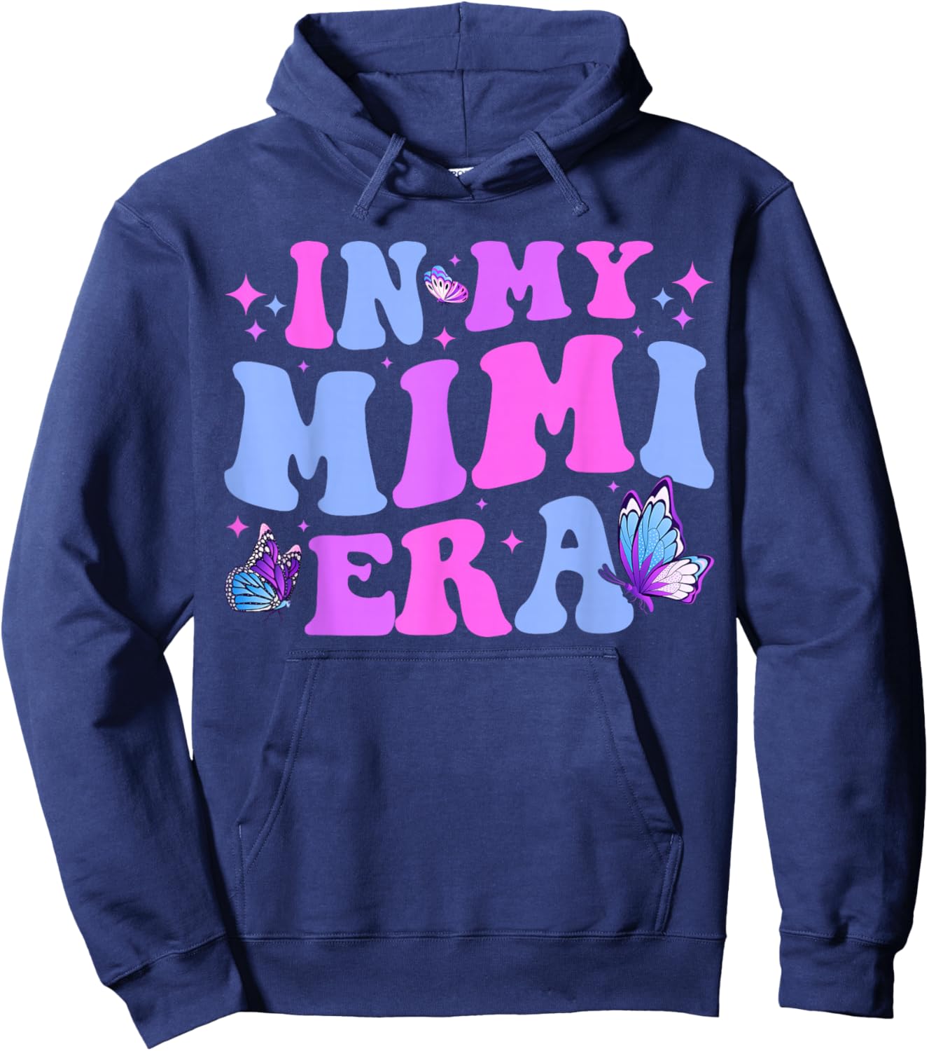 In My Mimi Era Mom Baby Announcement for Grandma Mothers Day , Small, Black Hoodie - Hoodie | Navy