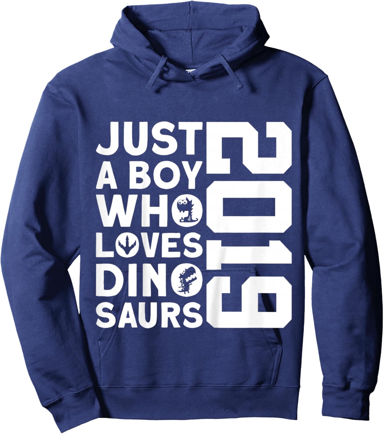 Kids Dino 2019 JUST A BOY WHO Loves Dinosaurs 7TH Birthday Hoodie - Hoodie | Navy