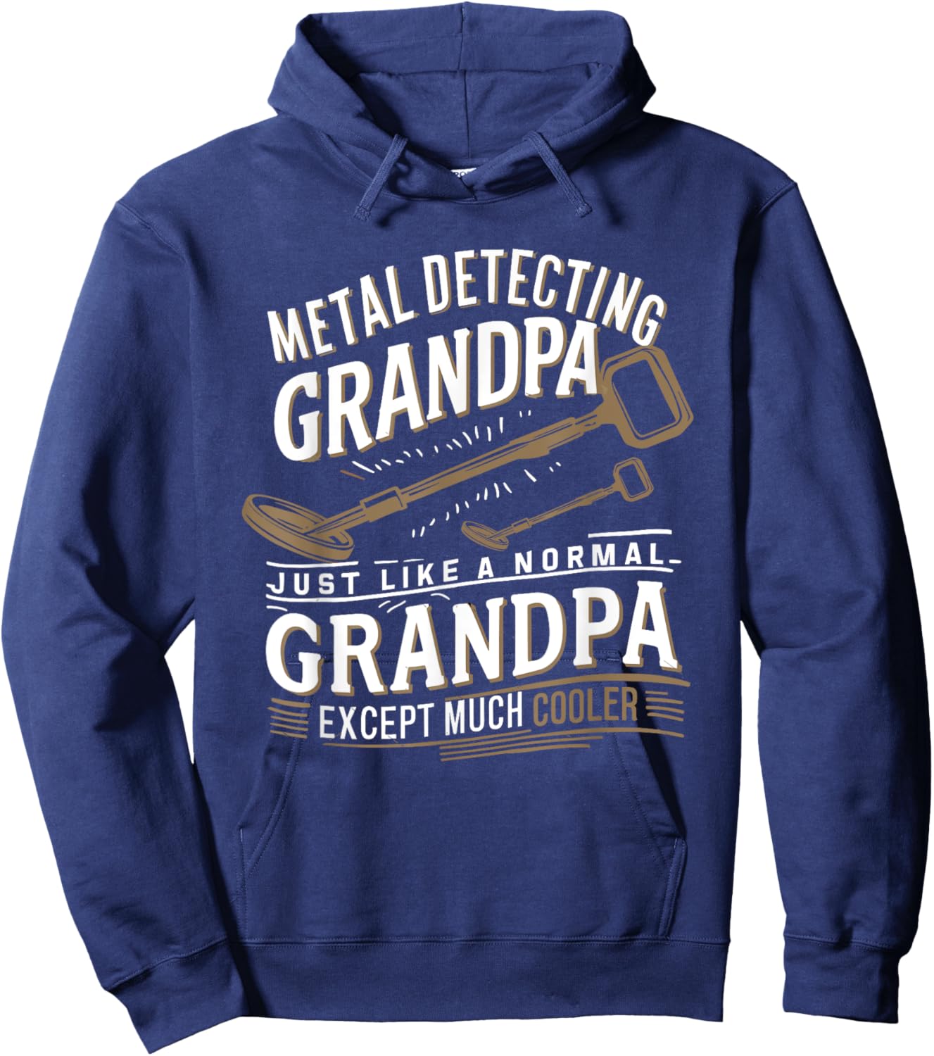Grandpa Metal Detecting Treasure Hunter Metal Detector Hoodie - Hoodie | Navy