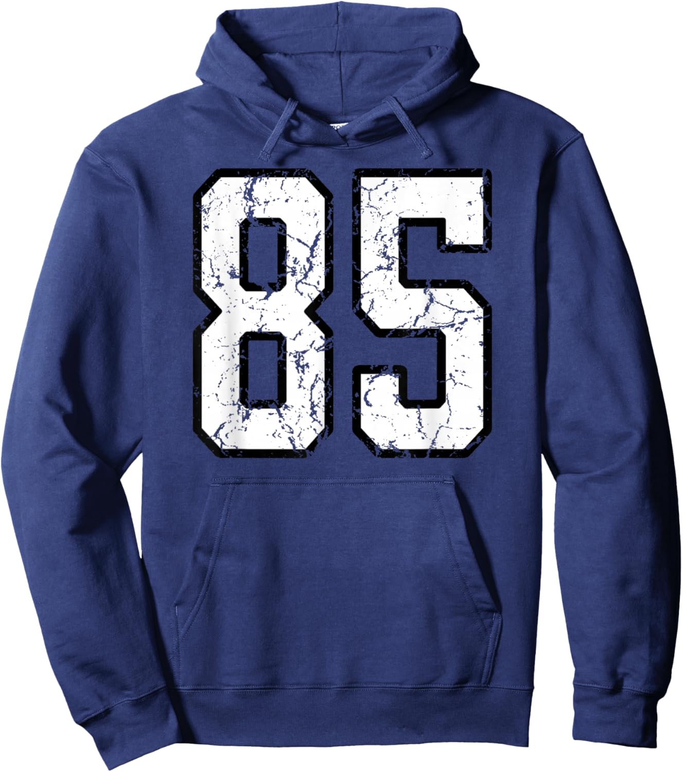 White and Black Sports Number 85 Jersey Uniform Player Hoodie - Hoodie | Navy