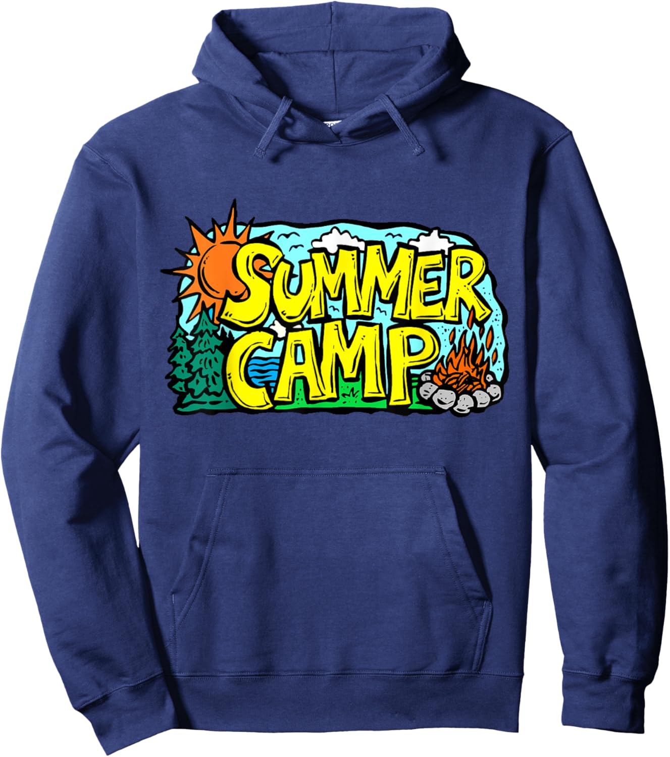 Summer camp Day camp Camping Funny Summer Sun Nature Saying Hoodie - Hoodie | Navy