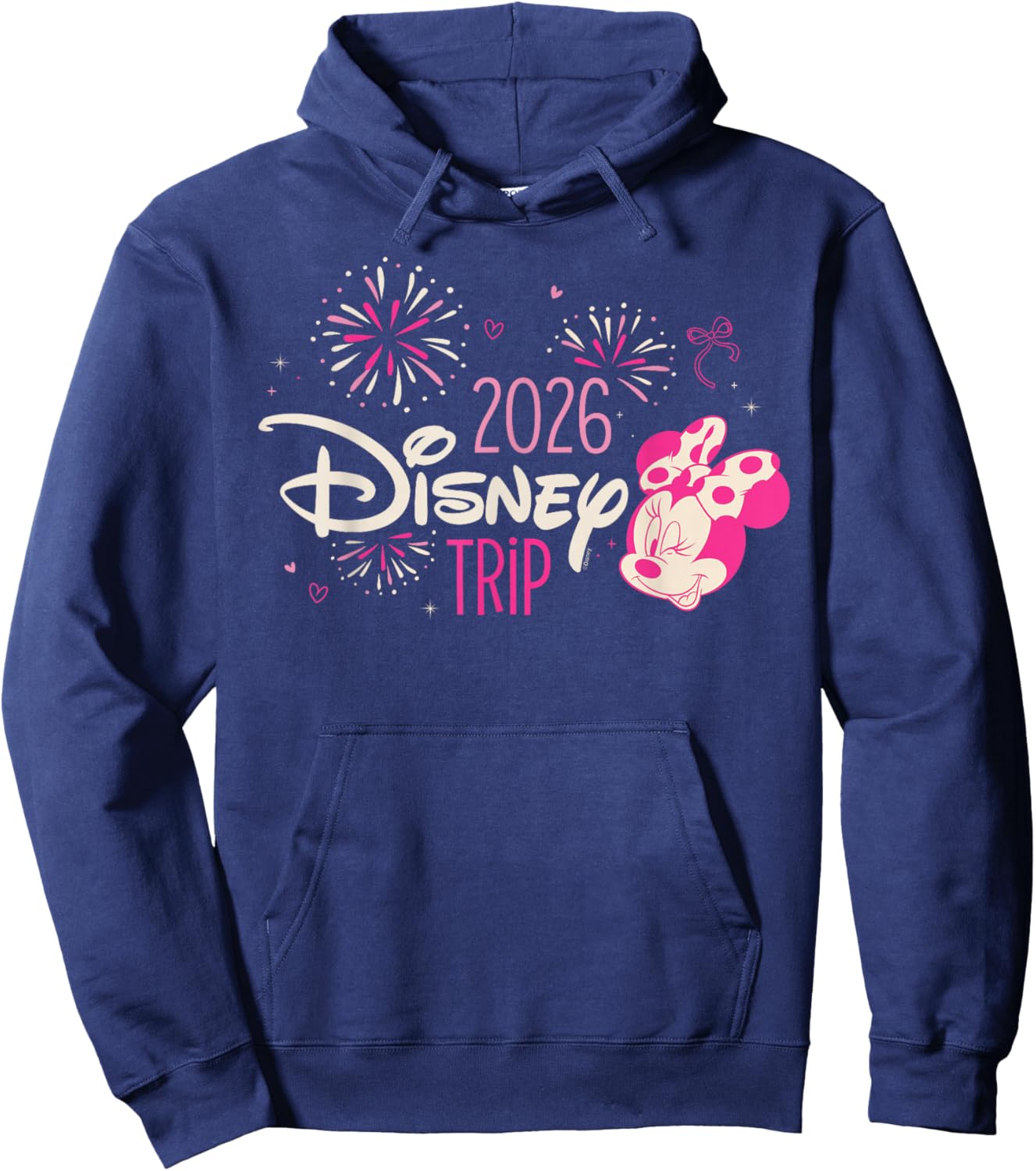 Disney Minnie Mouse & Fireworks 2026 Disney Trip Vacation Hoodie - Hoodie | Navy