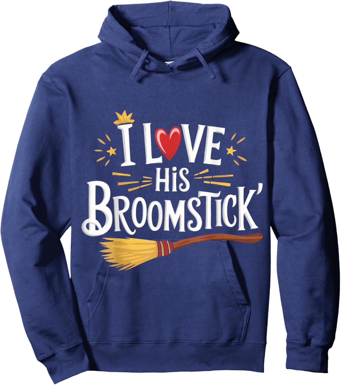 I Love His Broomstick I Love Her Pumpkins Hoodie - Hoodie | Navy