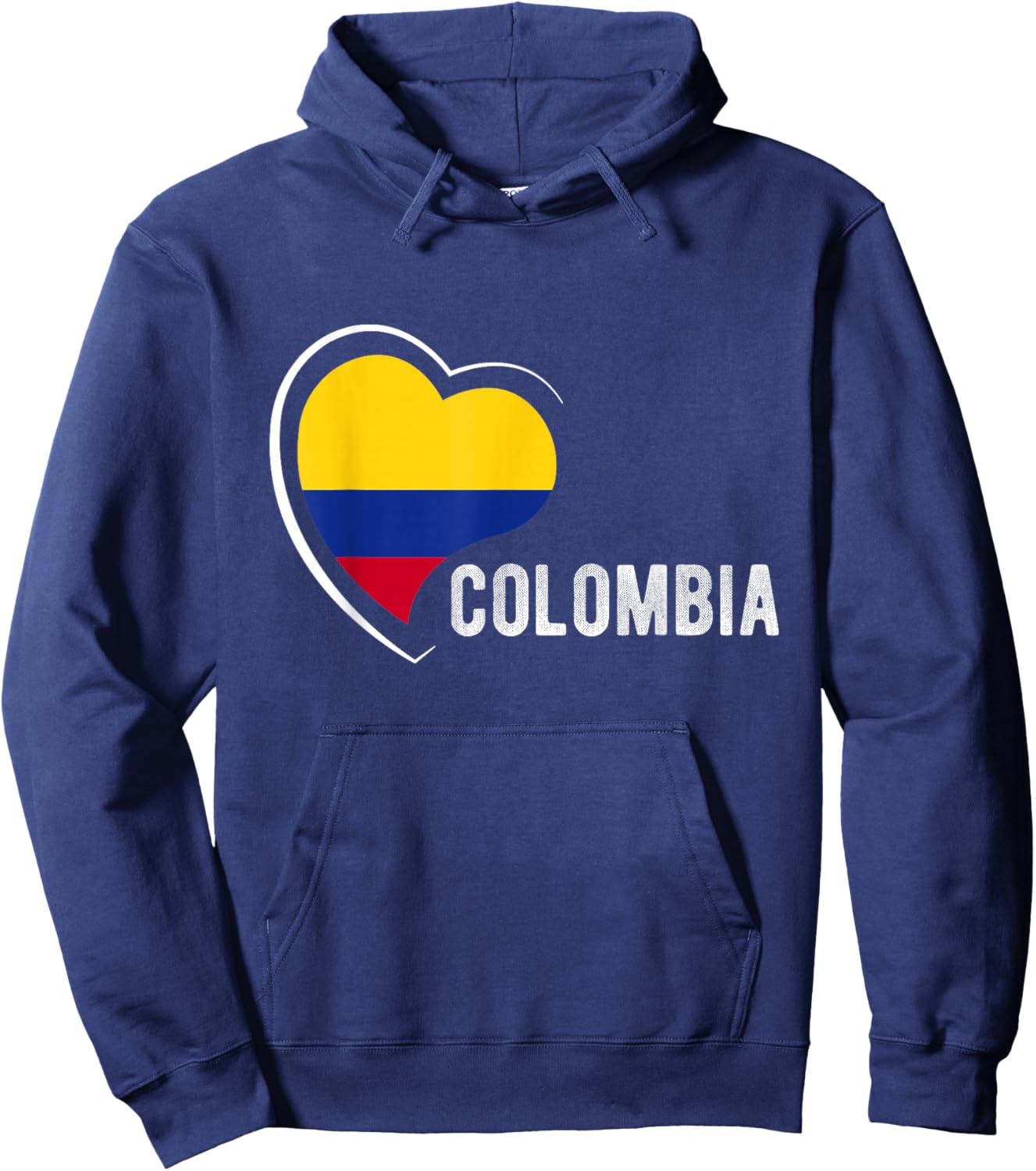 Colombia National Pride Heart Flag Colombian National Hoodie - Hoodie | Navy