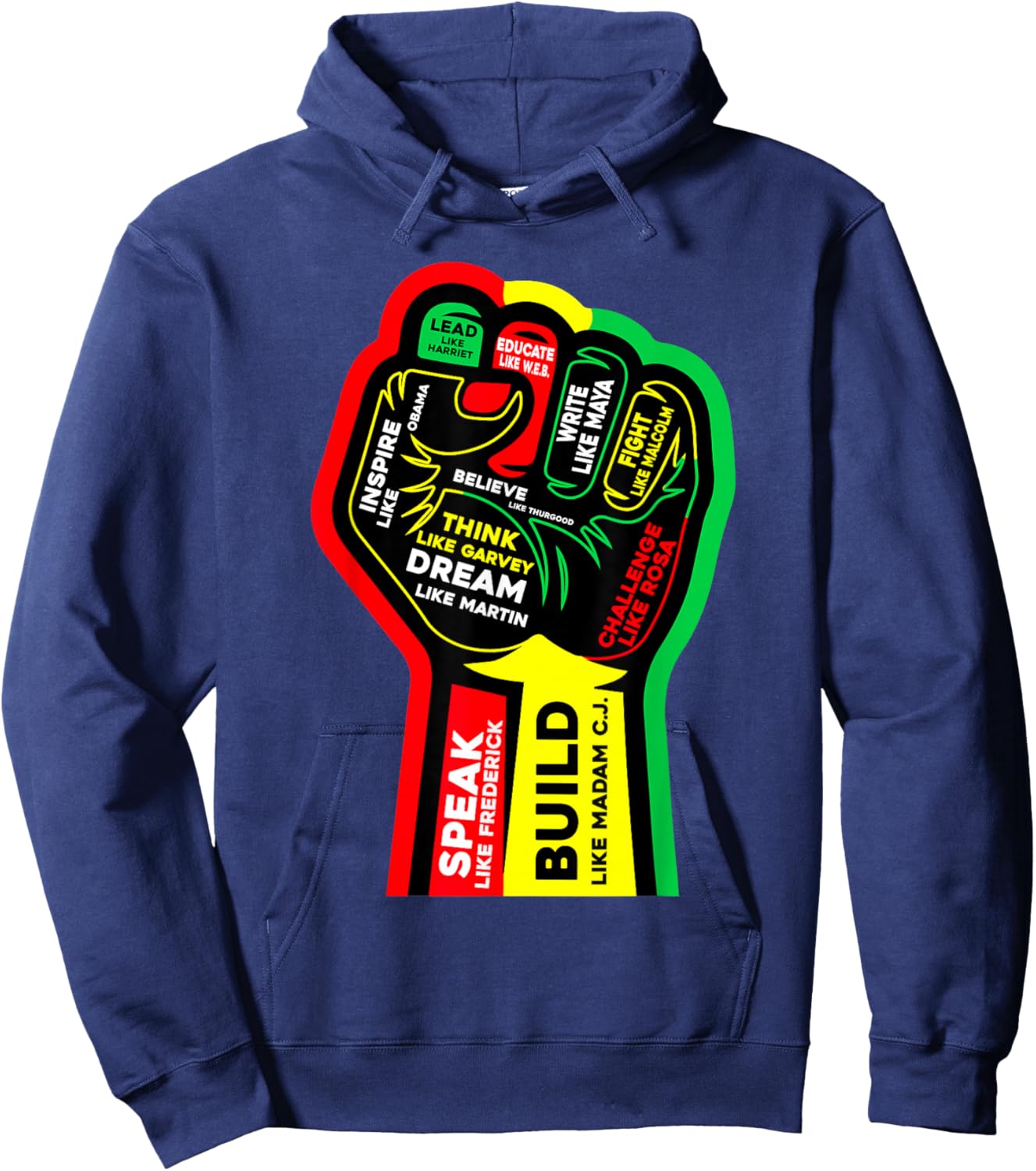 Juneteenth Dream Like Leaders African Afro Black Men Women Hoodie - Hoodie | Navy