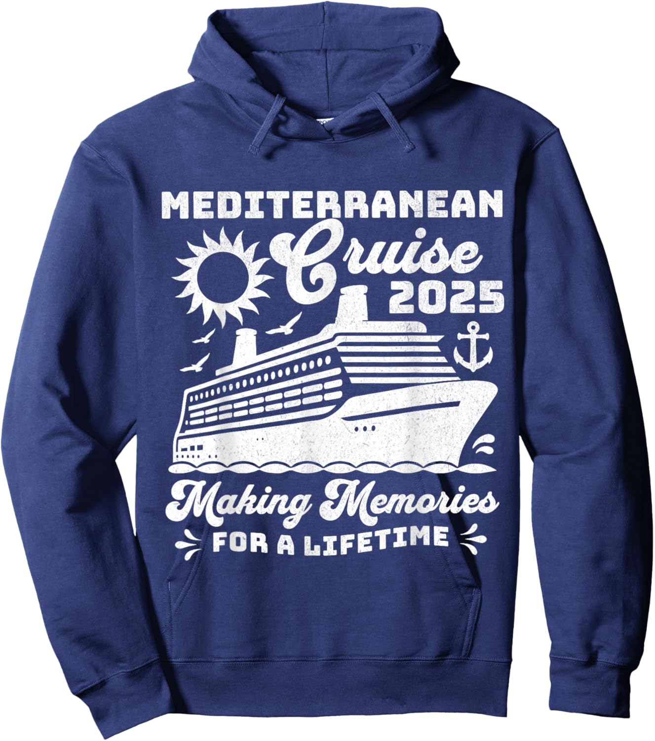 Mediterranean Cruise 2025 Matching Family Group Vacation Hoodie - Hoodie | Navy