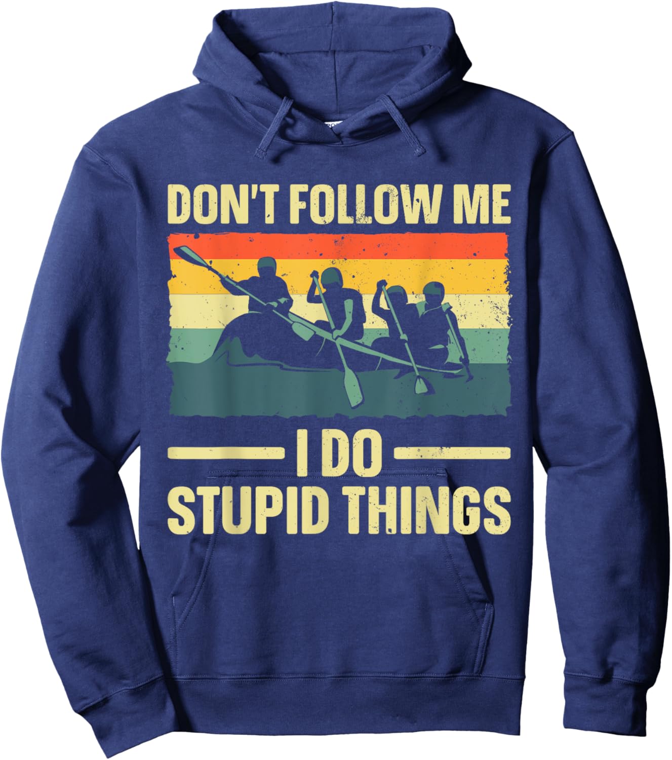 Best Rafting Art Women Whitewater River Raft Rafting Hoodie - Hoodie | Navy