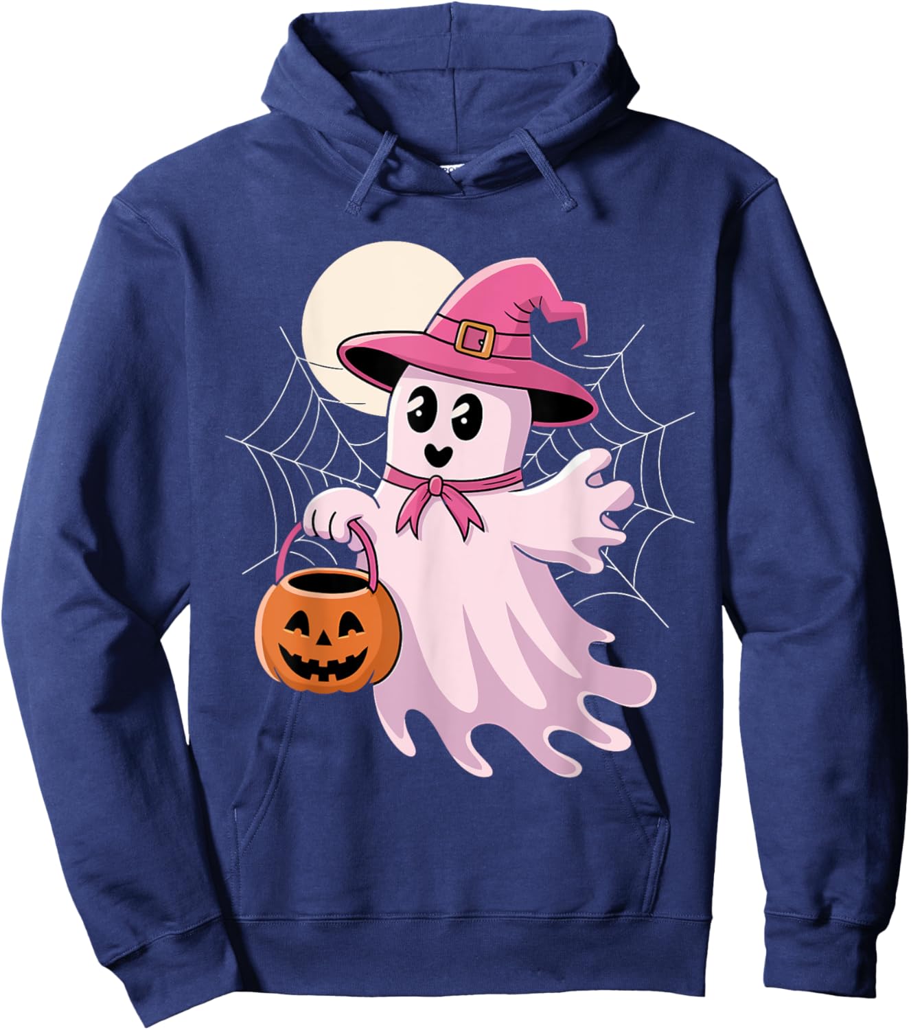 Halloween Pink Ghost Hoodie - Hoodie | Navy