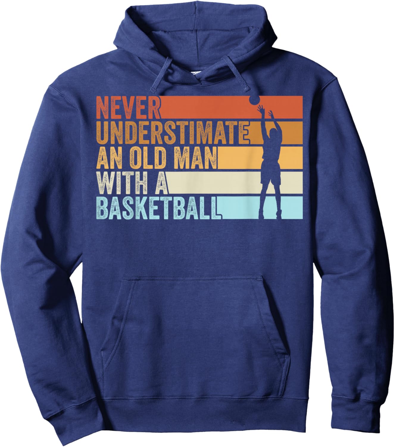 Grafik An Old Man With A Basketball Sport Basketball Spieler Hoodie - Hoodie | Navy