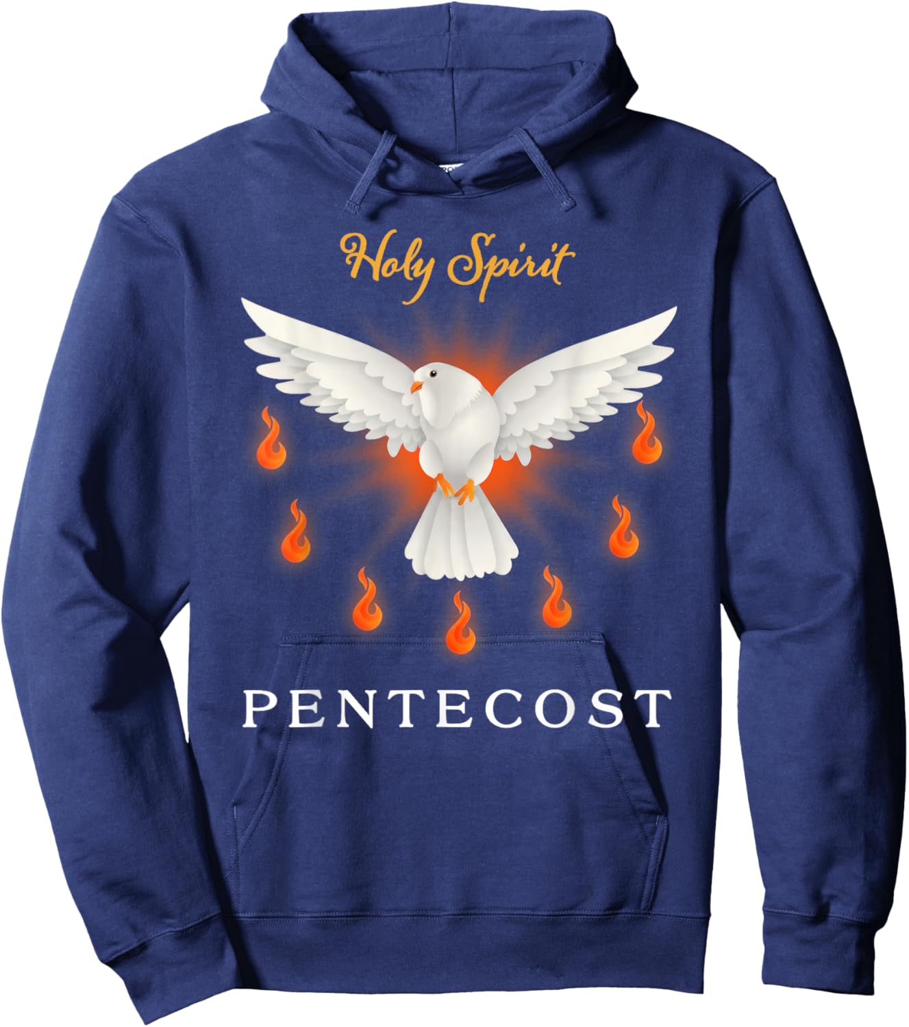 Pentecost Doves Fire Flame Holy Spirit Christian Men Women Hoodie - Hoodie | Navy