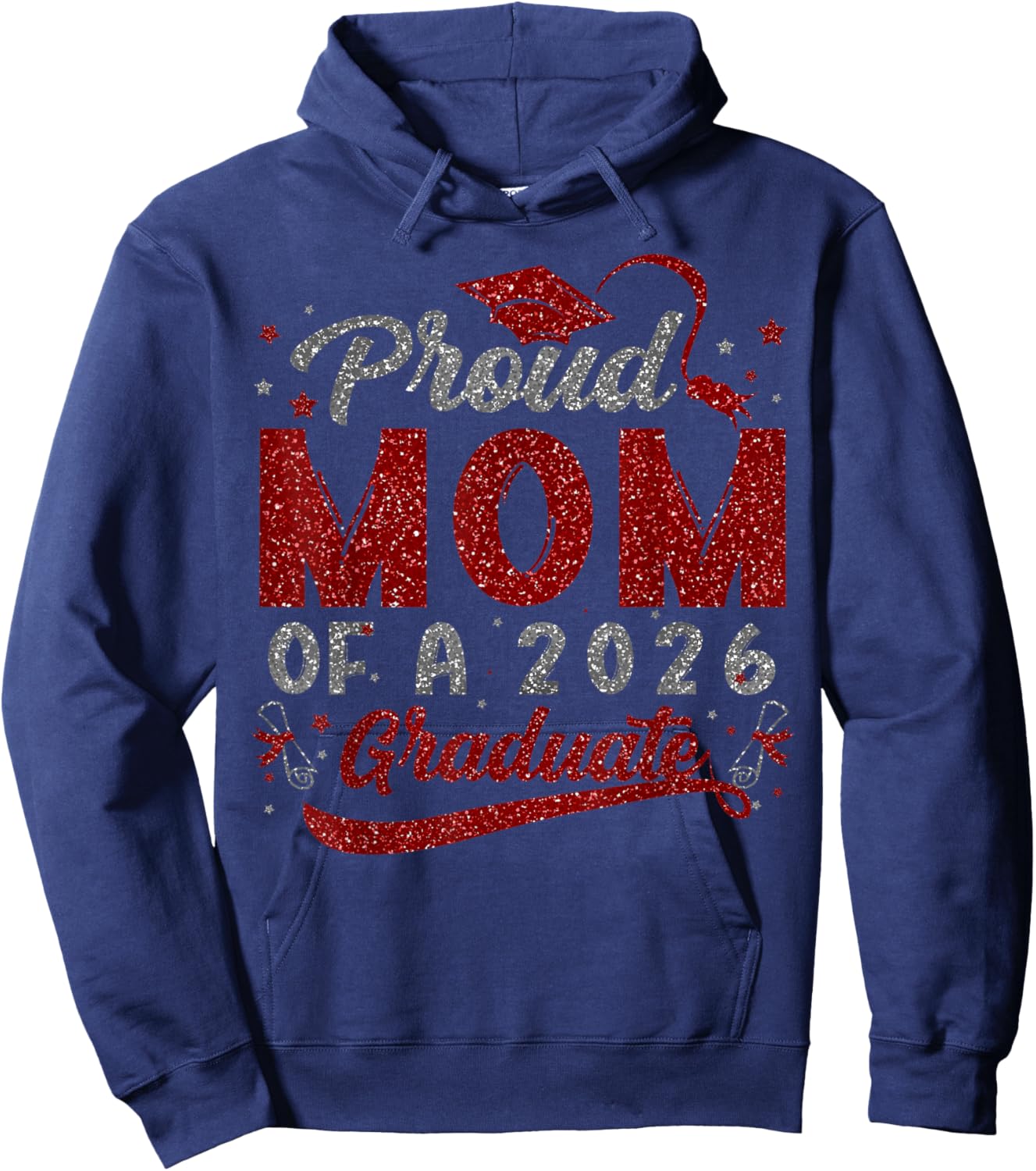 Proud Mom of a Class of 2026 Graduate Senior Graduation Hoodie - Hoodie | Navy
