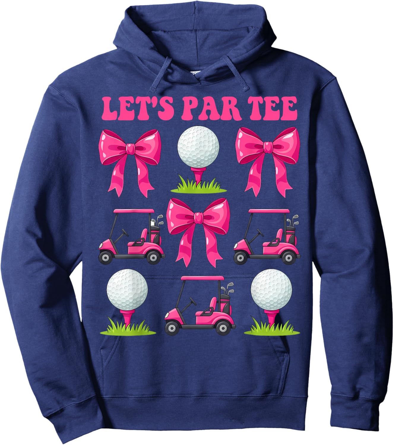 Let's Par Fun Golfers Group Pink Style Weekend Vibes Hoodie - Hoodie | Navy