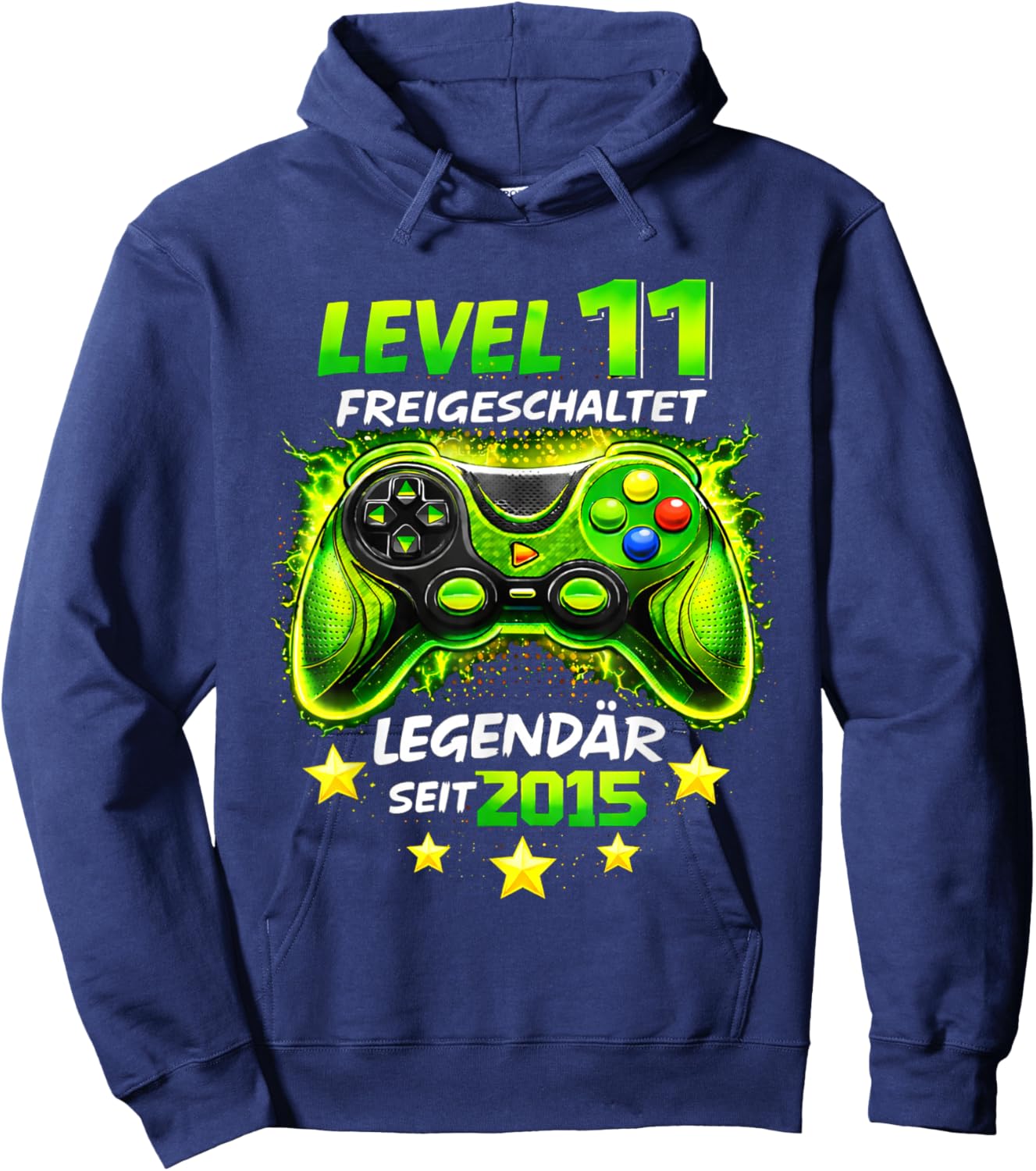 Level 11 Birthday Boy Gamer Funny 2015 11er Birthday Hoodie - Hoodie | Navy