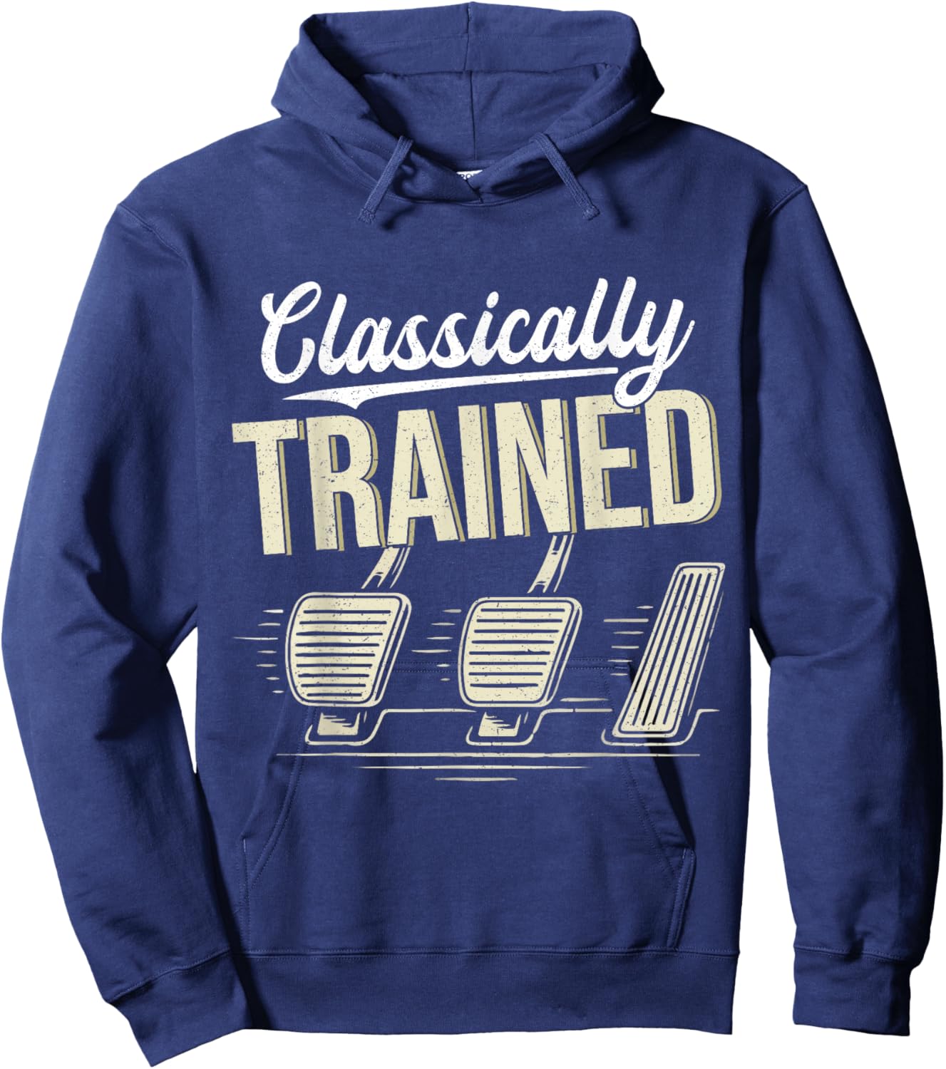 Classic Manual Car Clutch with Three Pedals Hoodie - Hoodie | Navy