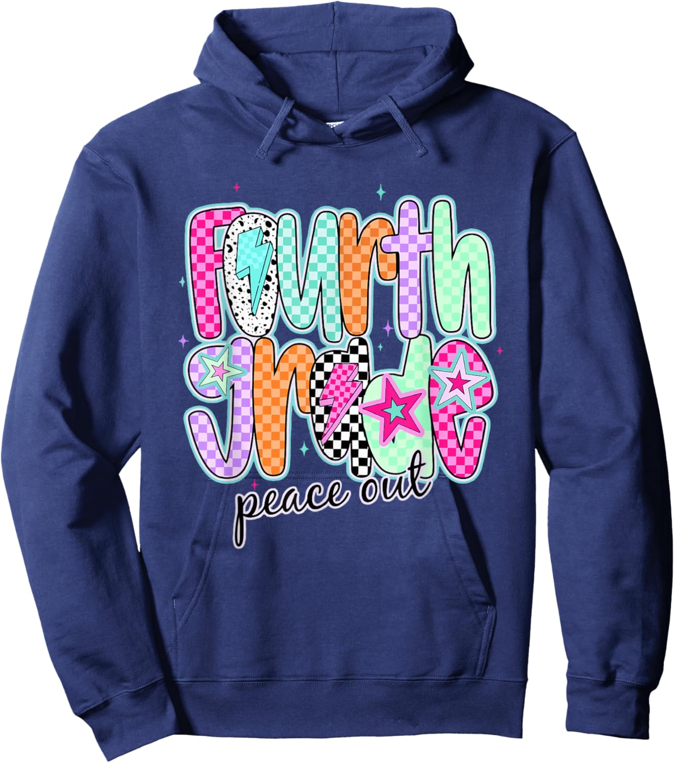 Fourth Grade Peace Out Last Day of School End of School Year Hoodie - Hoodie | Navy