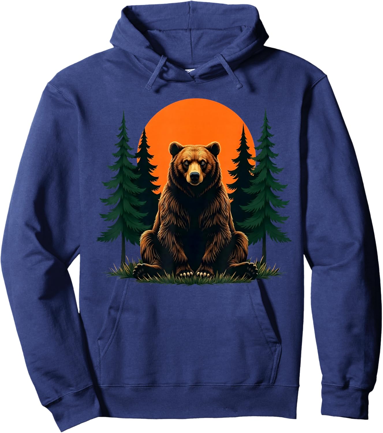 Retro Wildlife Forest Bear Outdoors Nature Hoodie - Hoodie | Navy