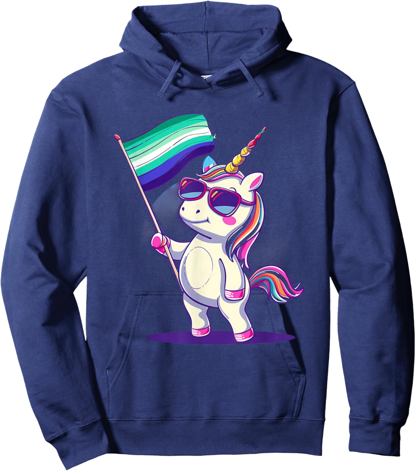 Unicorn MLM Pride LGBT MLM-Flagge Schwule Männliche Flagge LGBTQ Hoodie - Hoodie | Navy